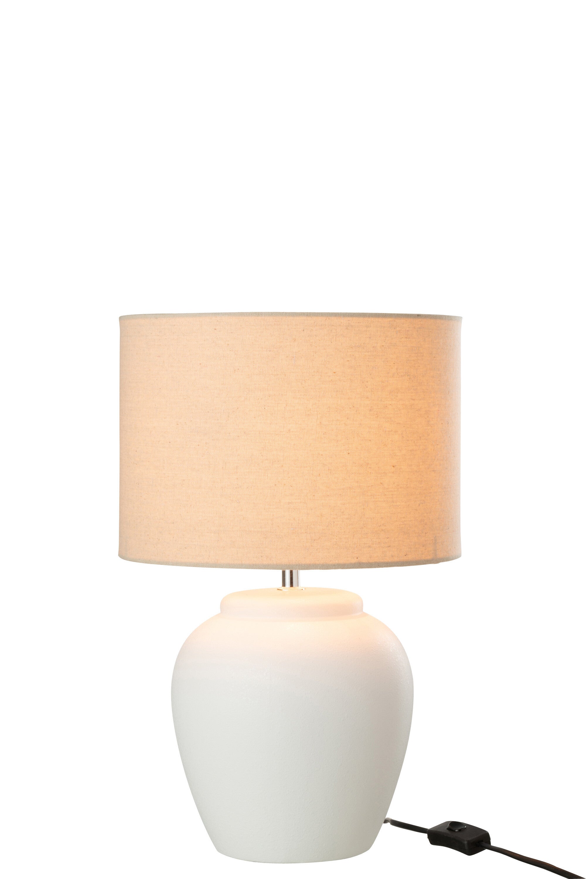 Lampe de table Meli + abat-jour céramique lin blanc S - J-LINE