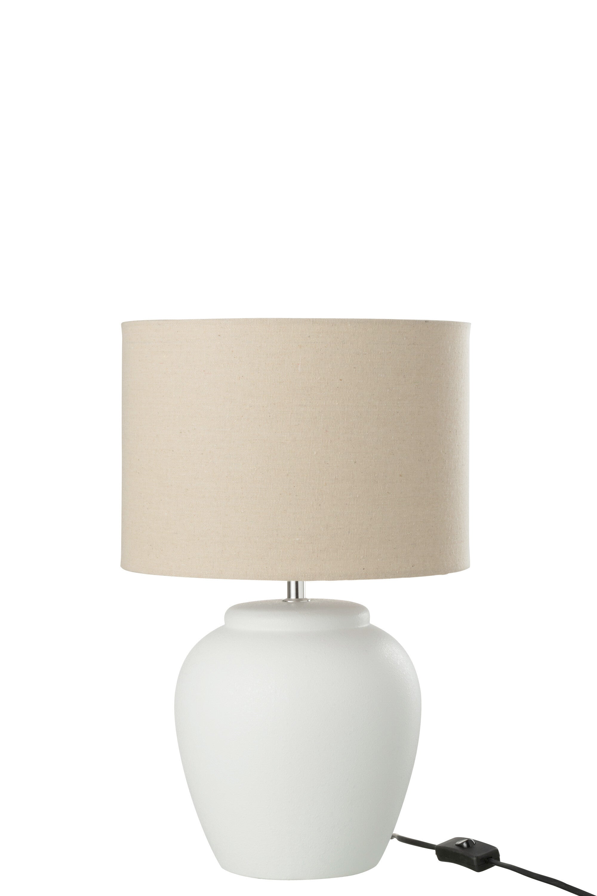 Lampe de table Meli + abat-jour céramique lin blanc S - J-LINE