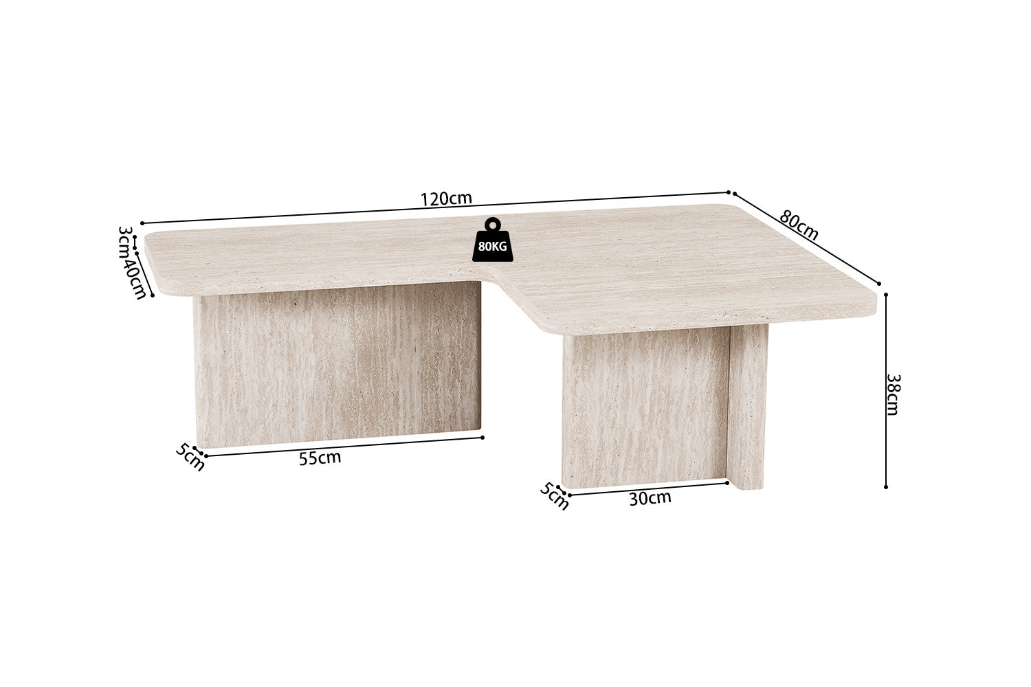 Salontafel 'Arallo' Decor Travertijn Beige - RS