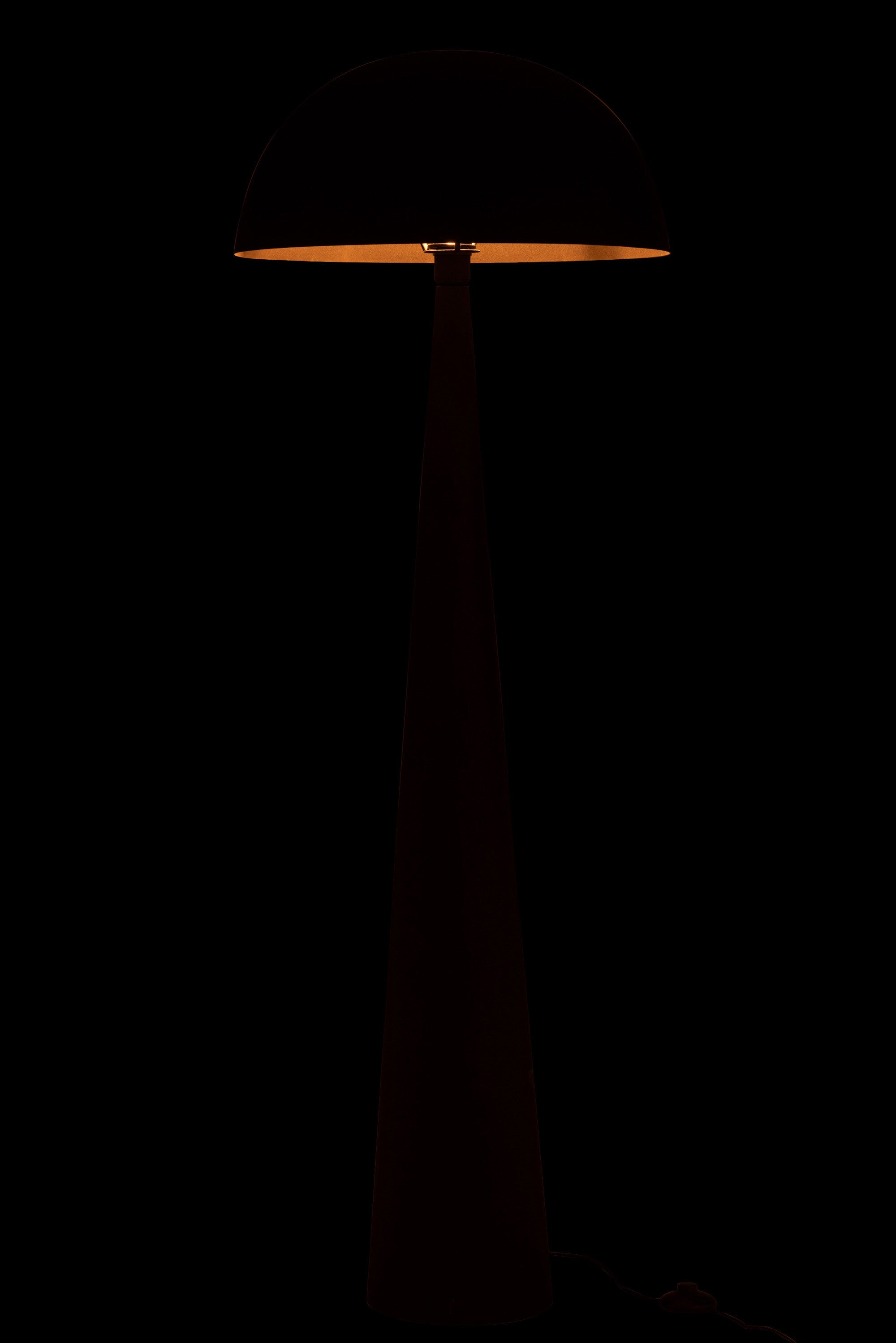 Lampe de table champignon, métal, noir mat - J-LINE