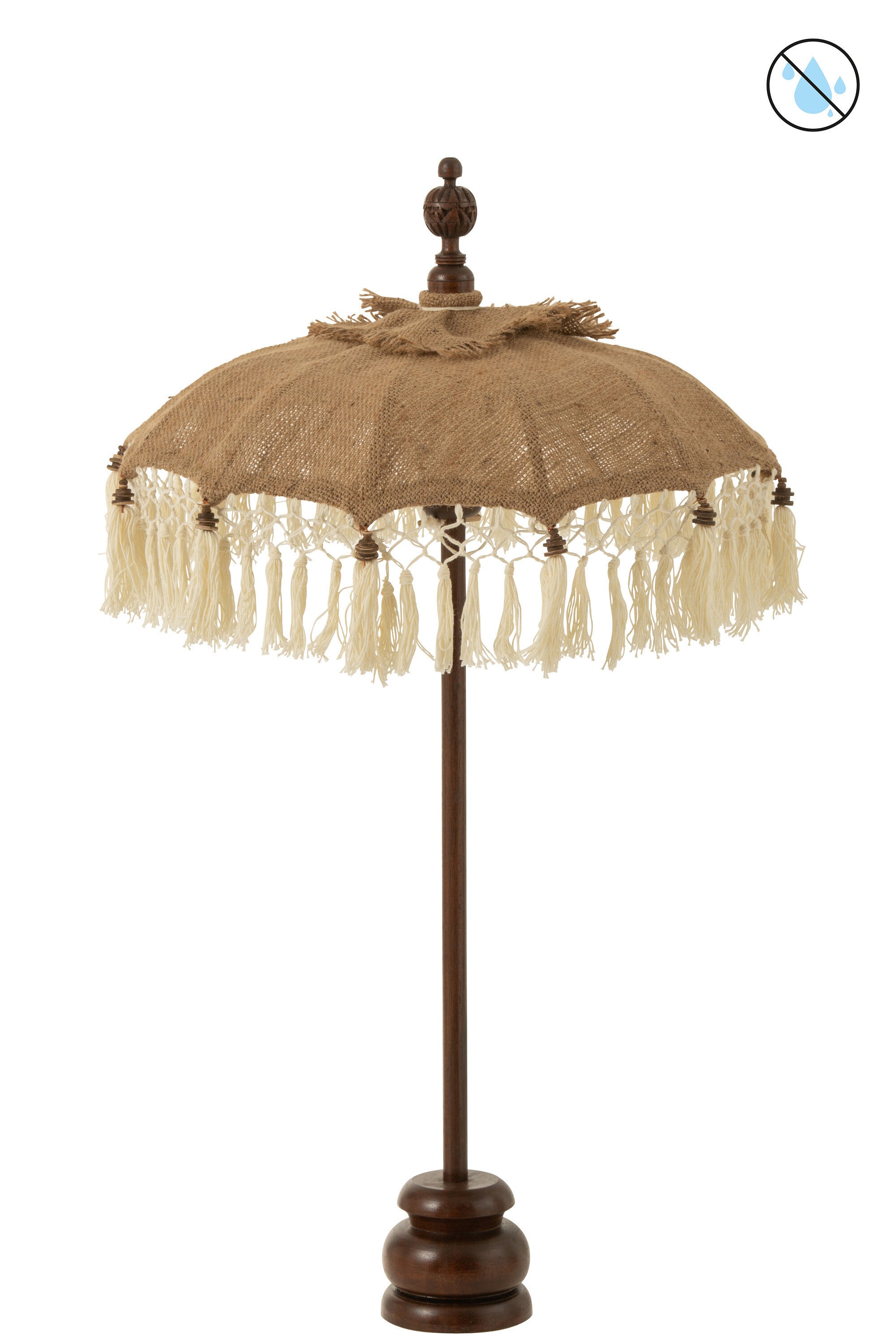 Parasol à pompons et base en jute S - J-LINE
