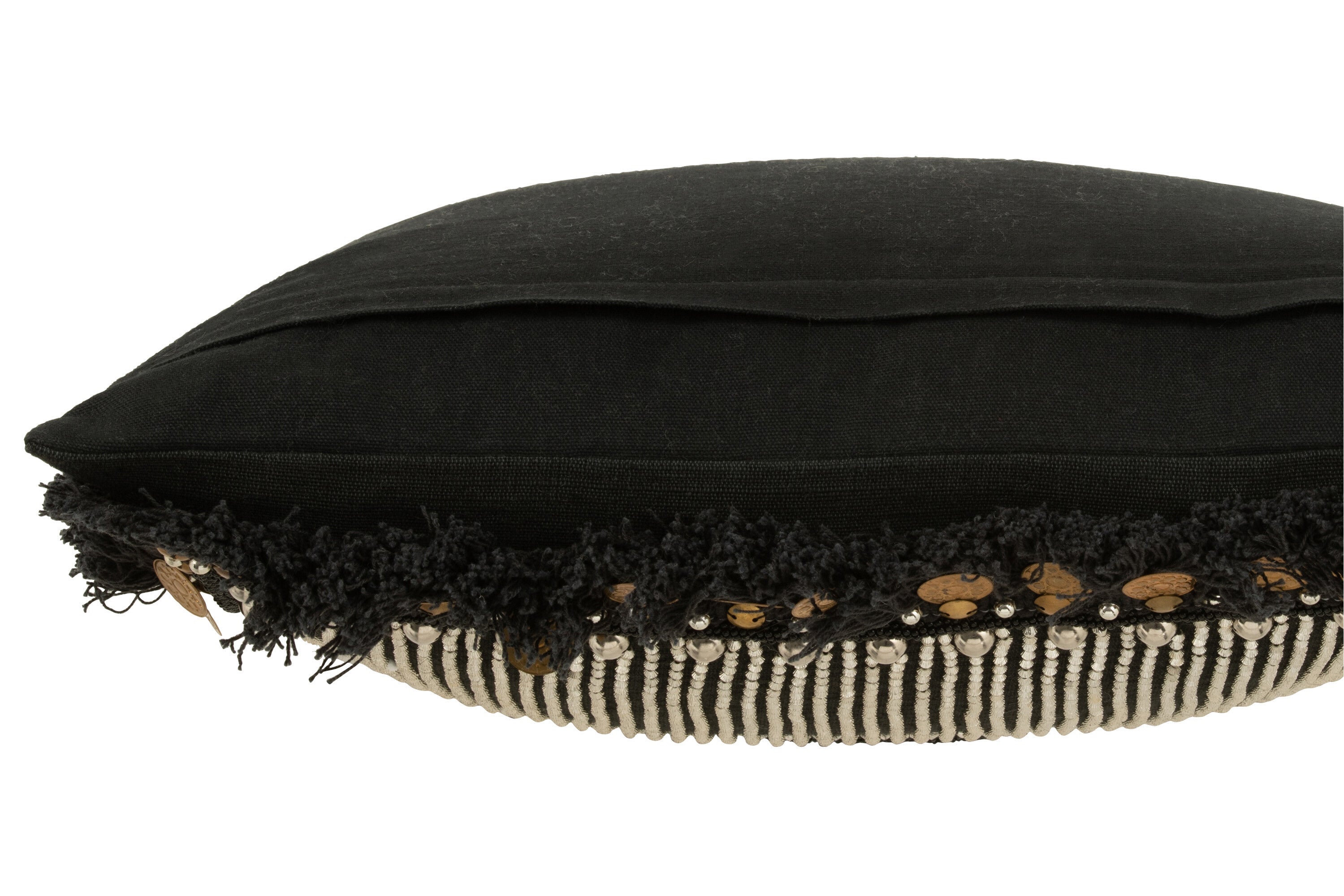 Kussen Ibiza Textiel Zwart - J-LINE