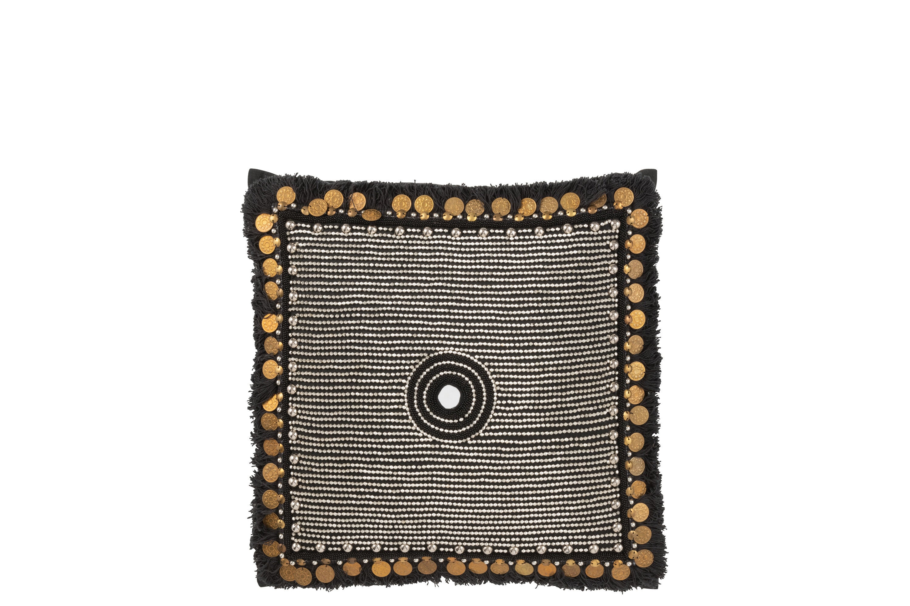 Kussen Ibiza Textiel Zwart - J-LINE