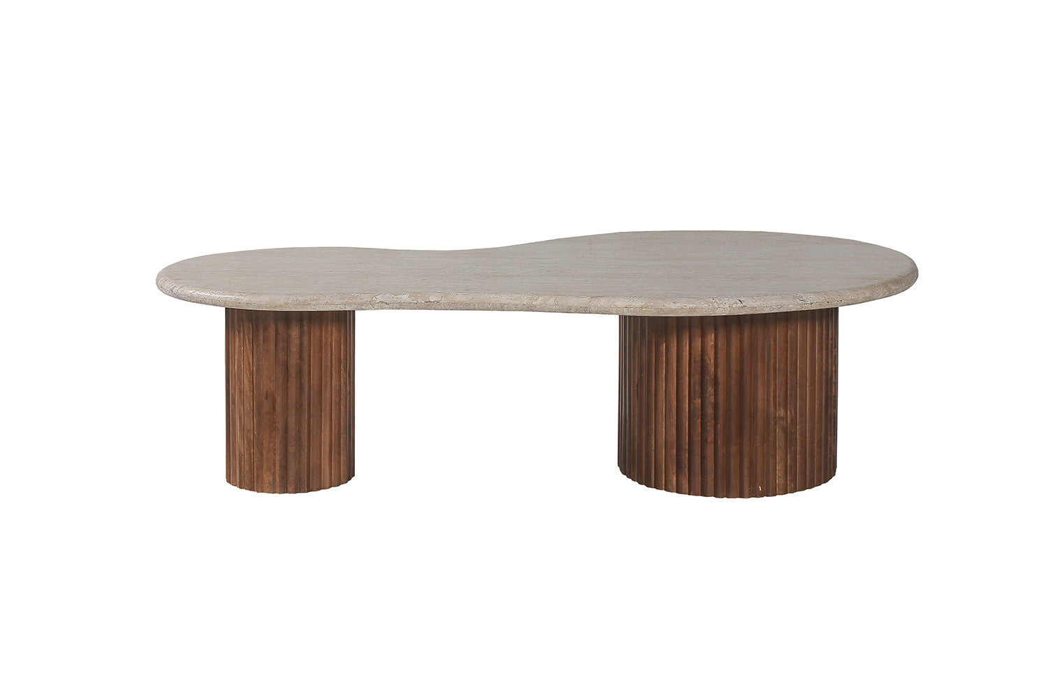 Salontafel 'Marlon' 120 cm mangohout met travertin beige - RS