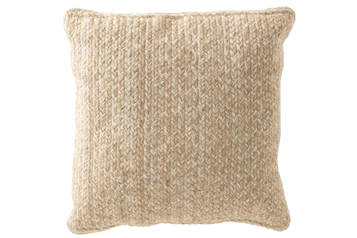 Coussin Miami Poly naturel/blanc - J-LINE