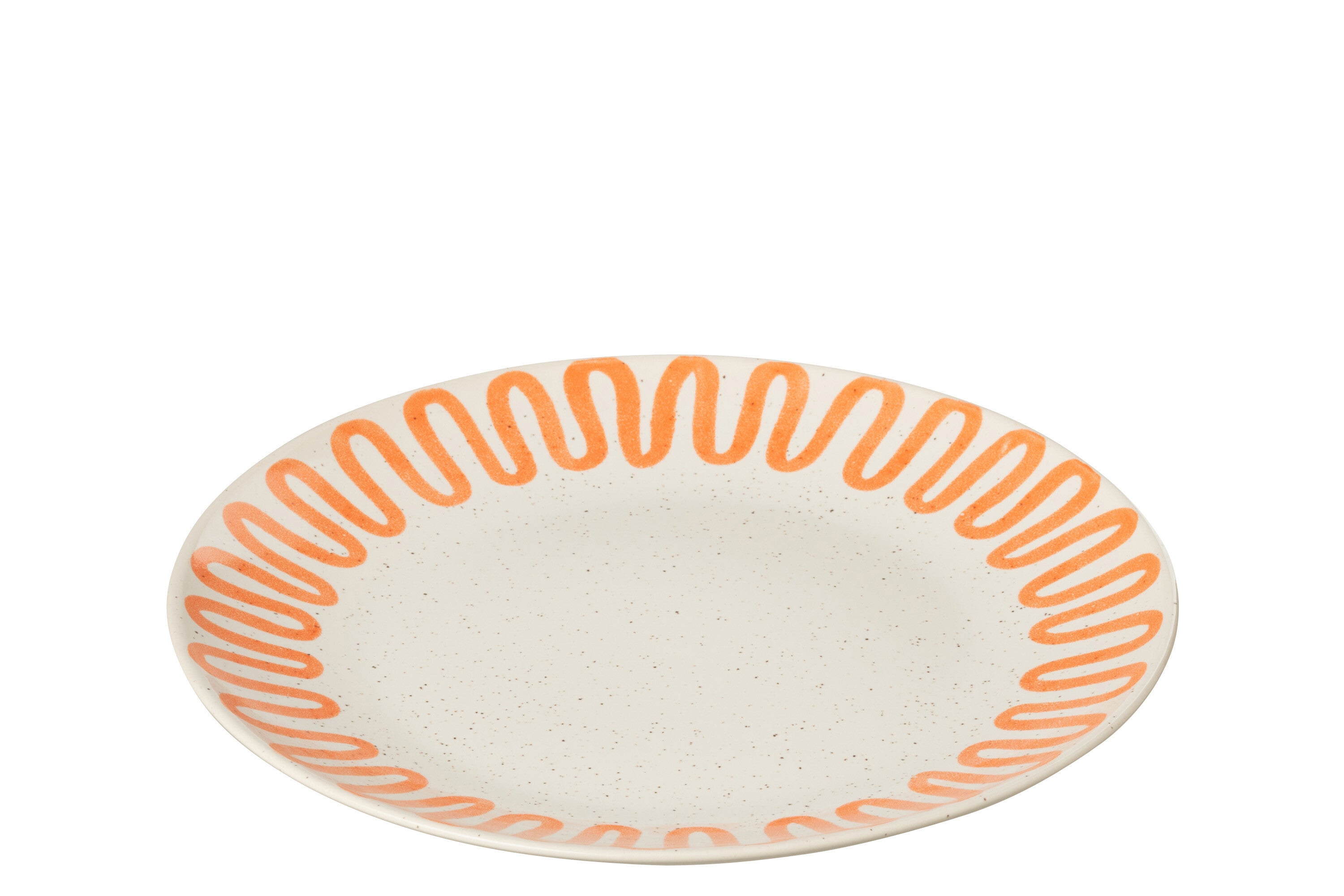 Assiette courbe en porcelaine orange L - J-LINE