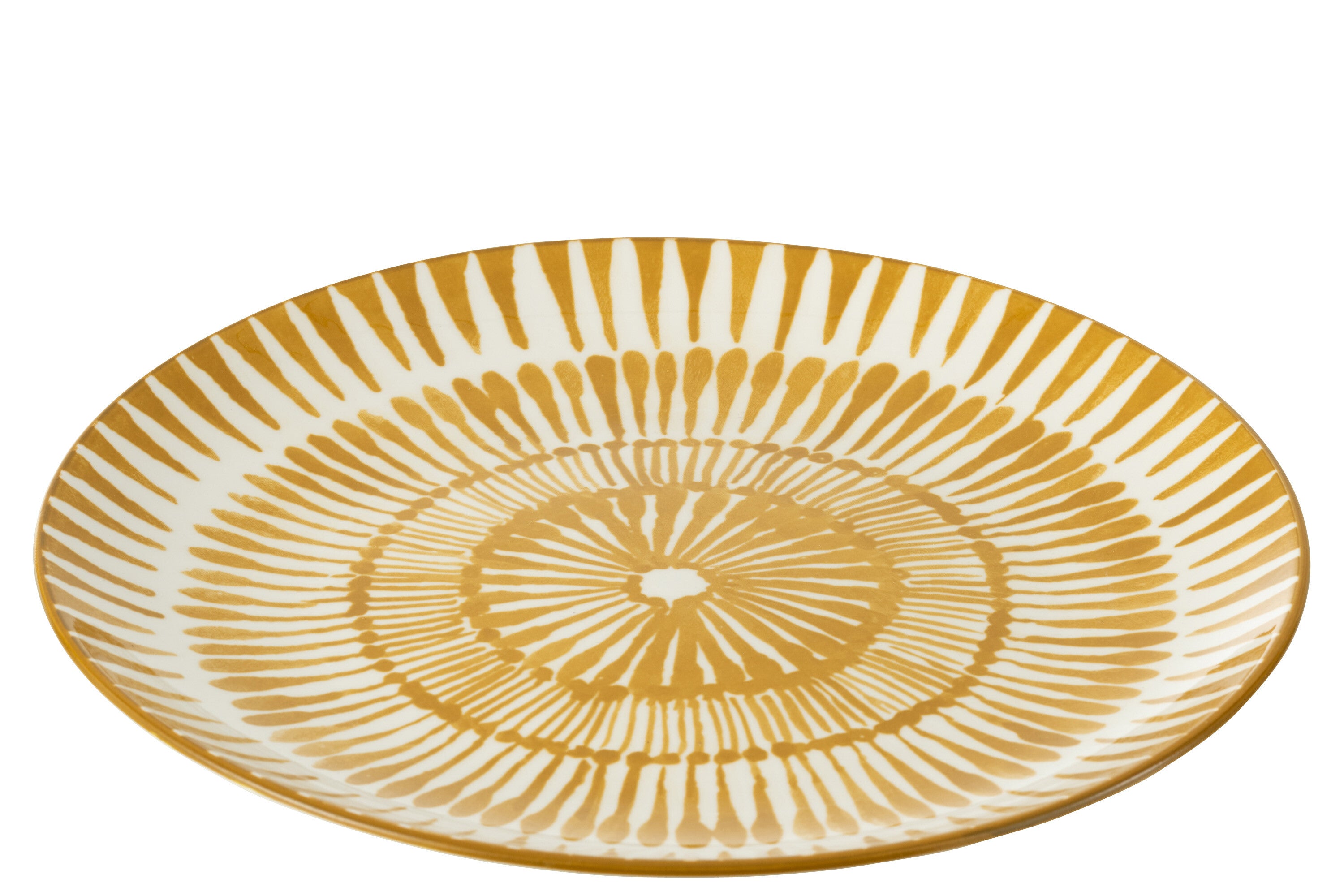 Assiette à confiture en porcelaine blanche/ocre - J-LINE
