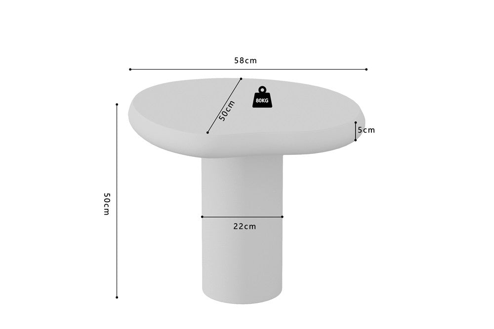Salontafel 'Tavira' 58 cm Cement Ecru - RS