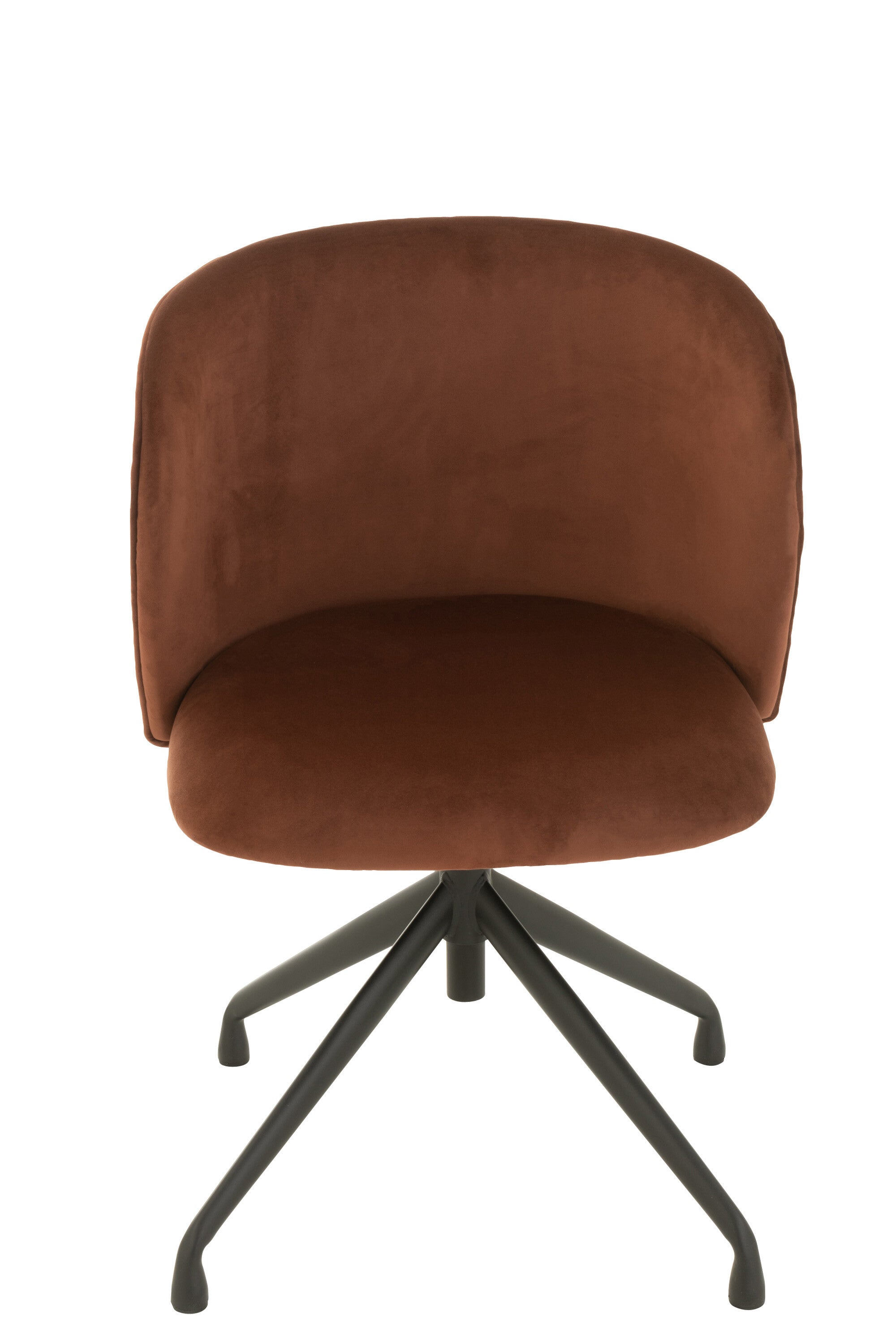 Chaise en velours réglable et pivotante, marron foncé - J-LINE