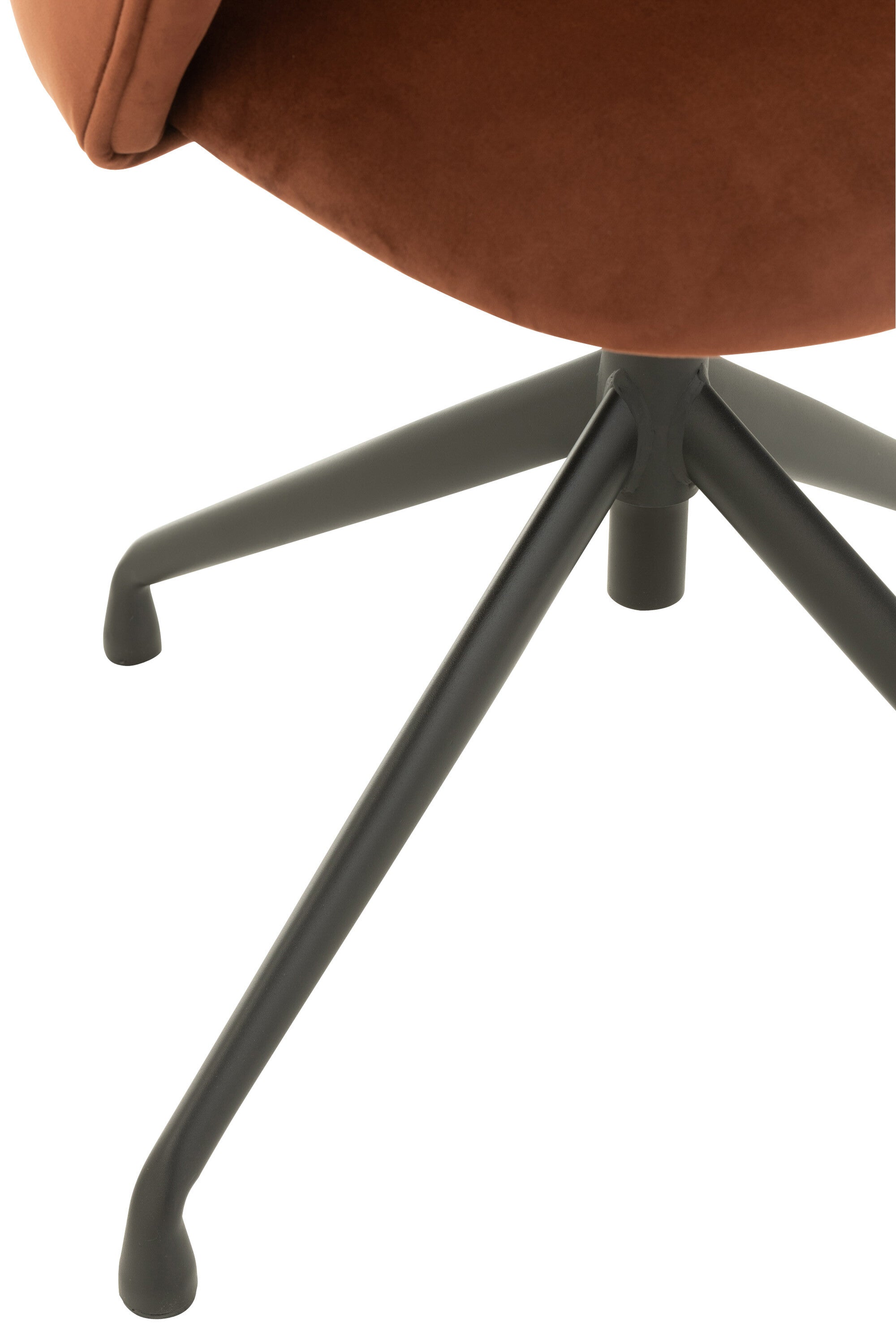 Chaise en velours réglable et pivotante, marron foncé - J-LINE