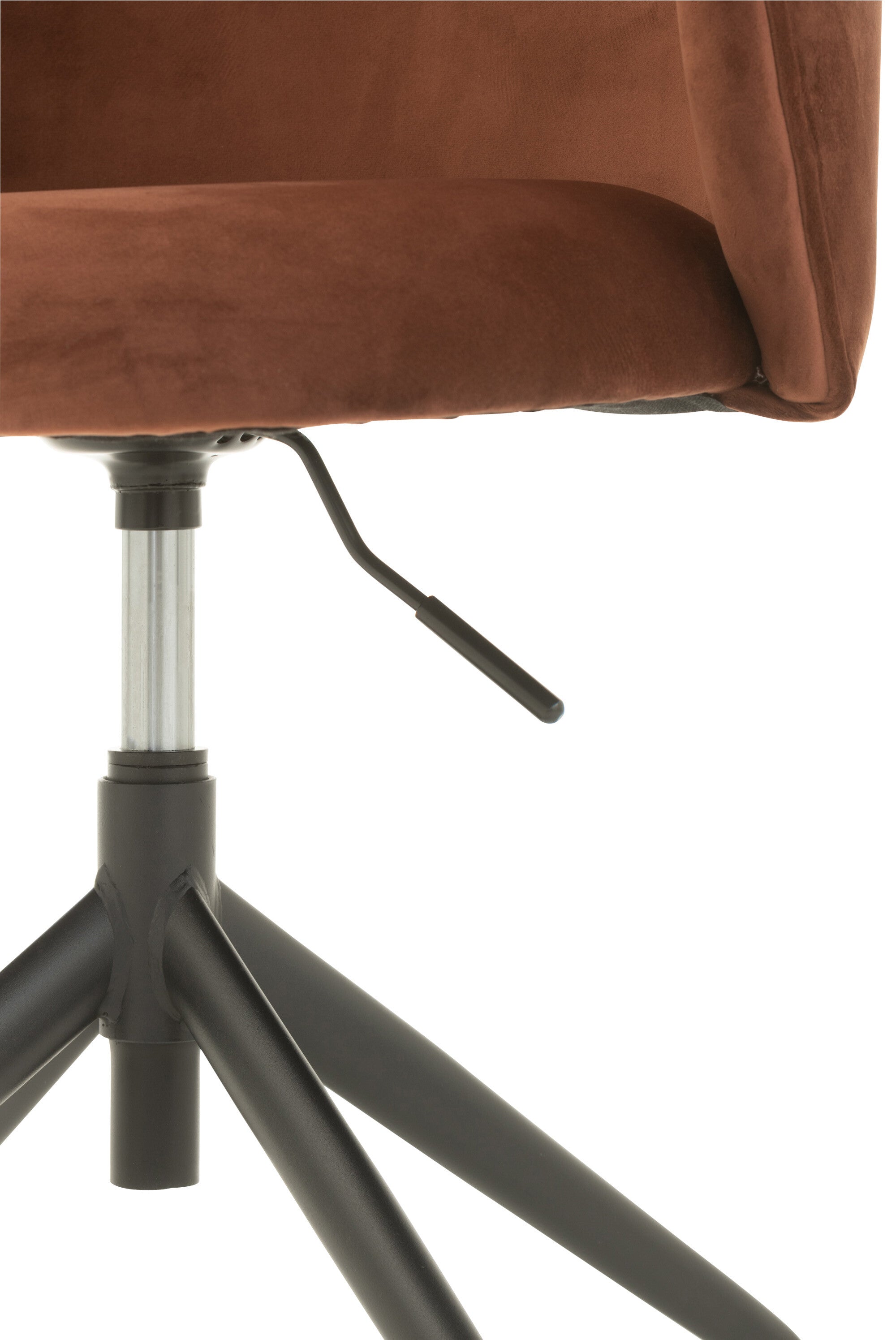 Chaise en velours réglable et pivotante, marron foncé - J-LINE