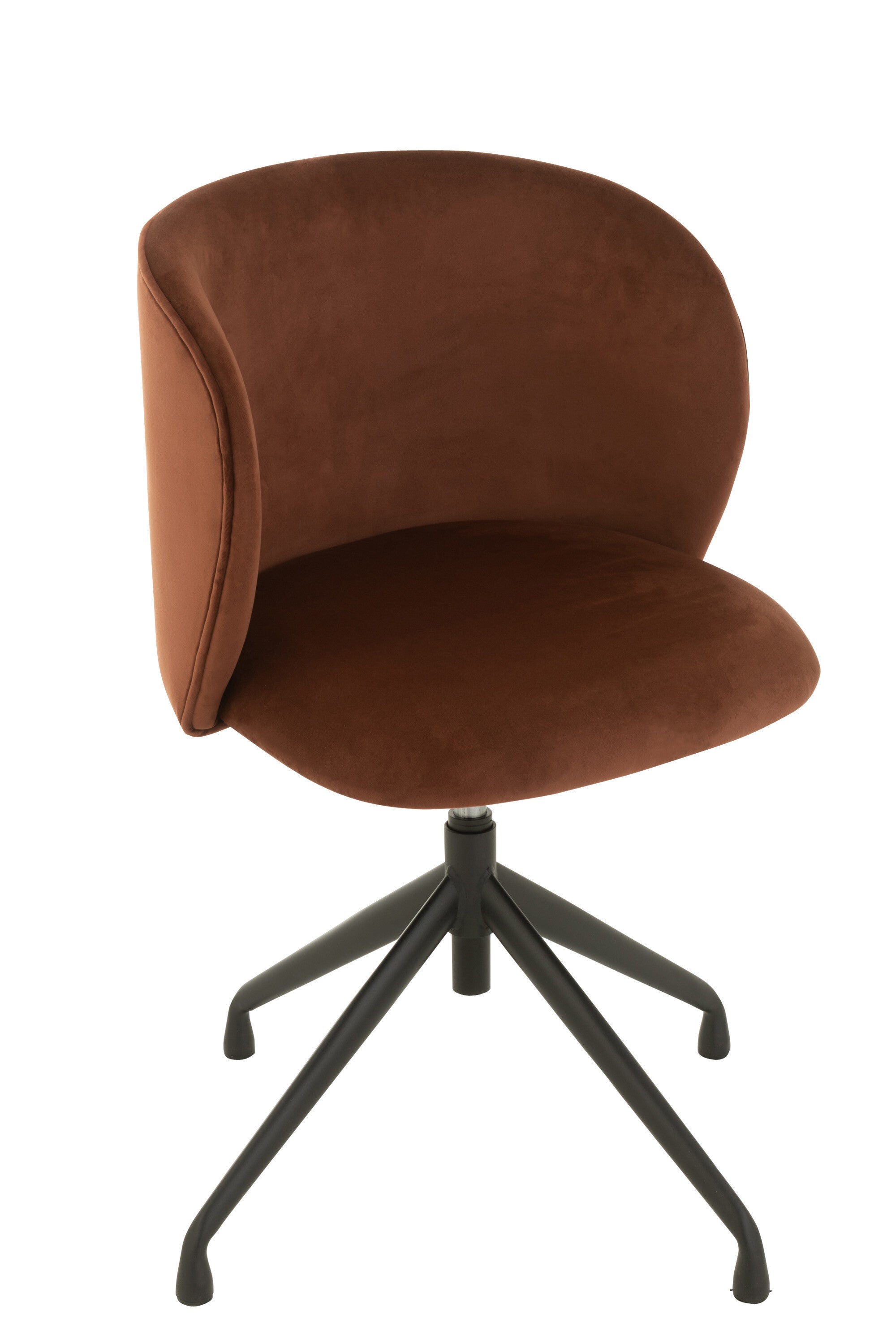Chaise en velours réglable et pivotante, marron foncé - J-LINE