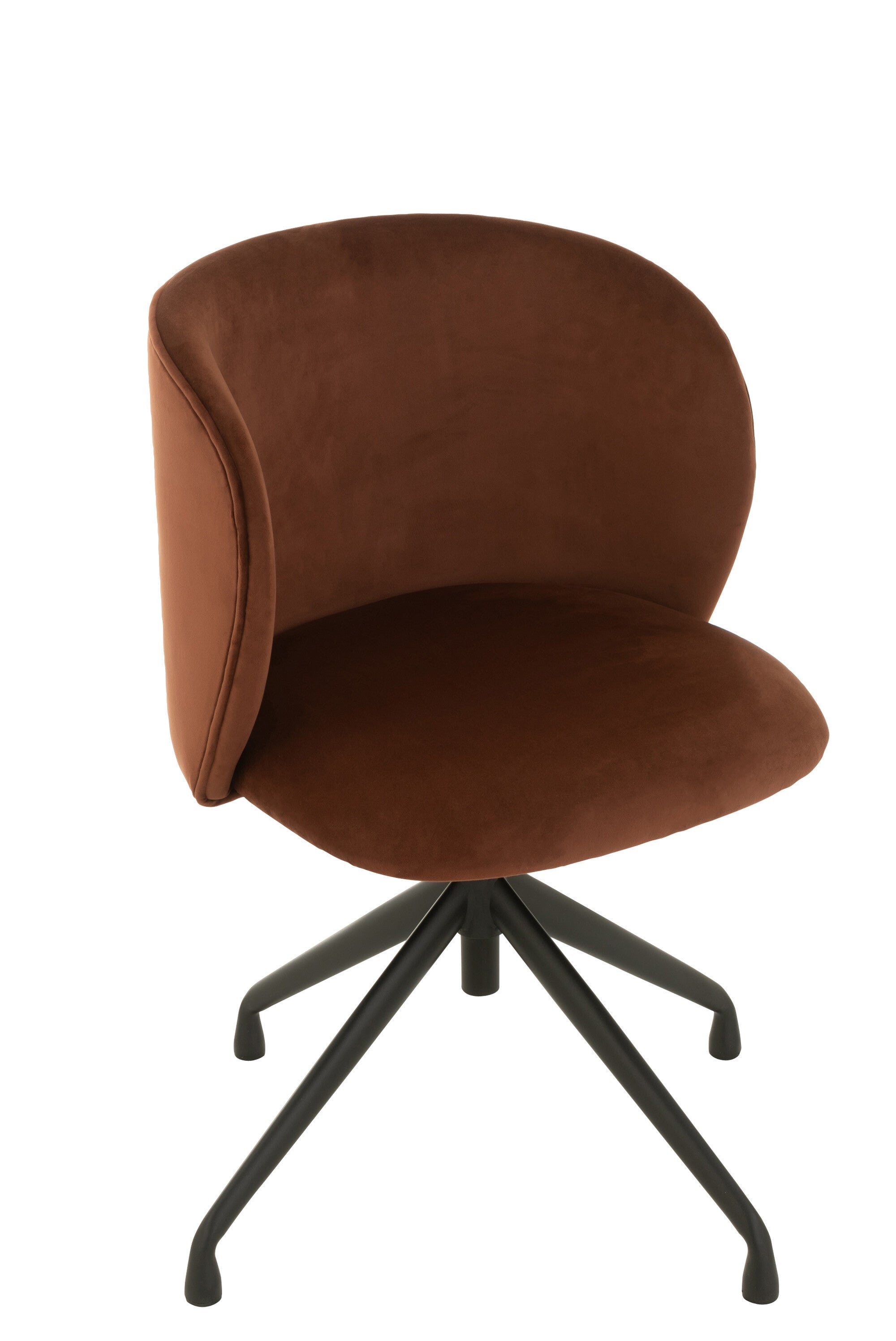 Chaise en velours réglable et pivotante, marron foncé - J-LINE
