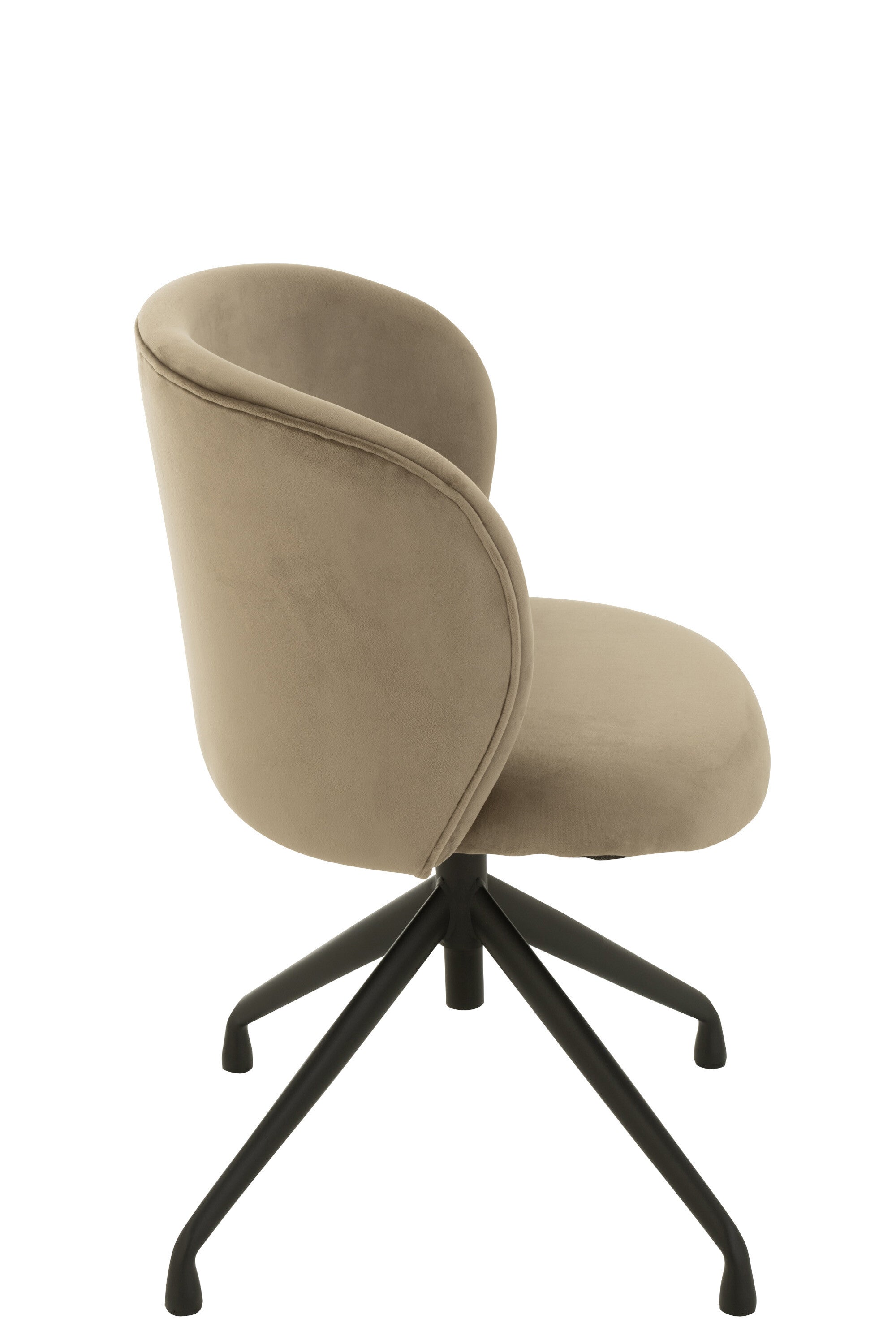 Chaise réglable et rotative en velours gris foncé - J-LINE