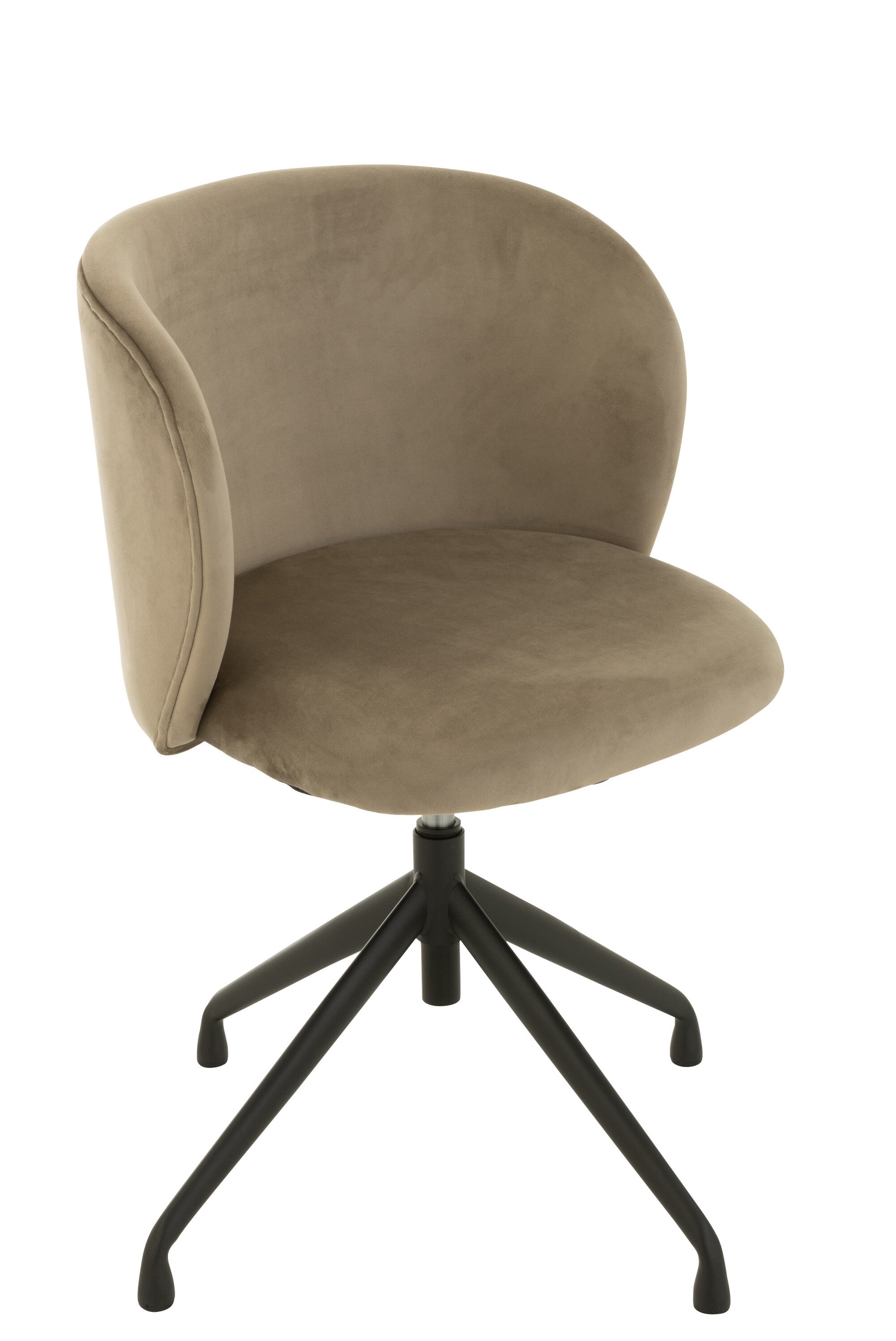 Chaise réglable et rotative en velours gris foncé - J-LINE