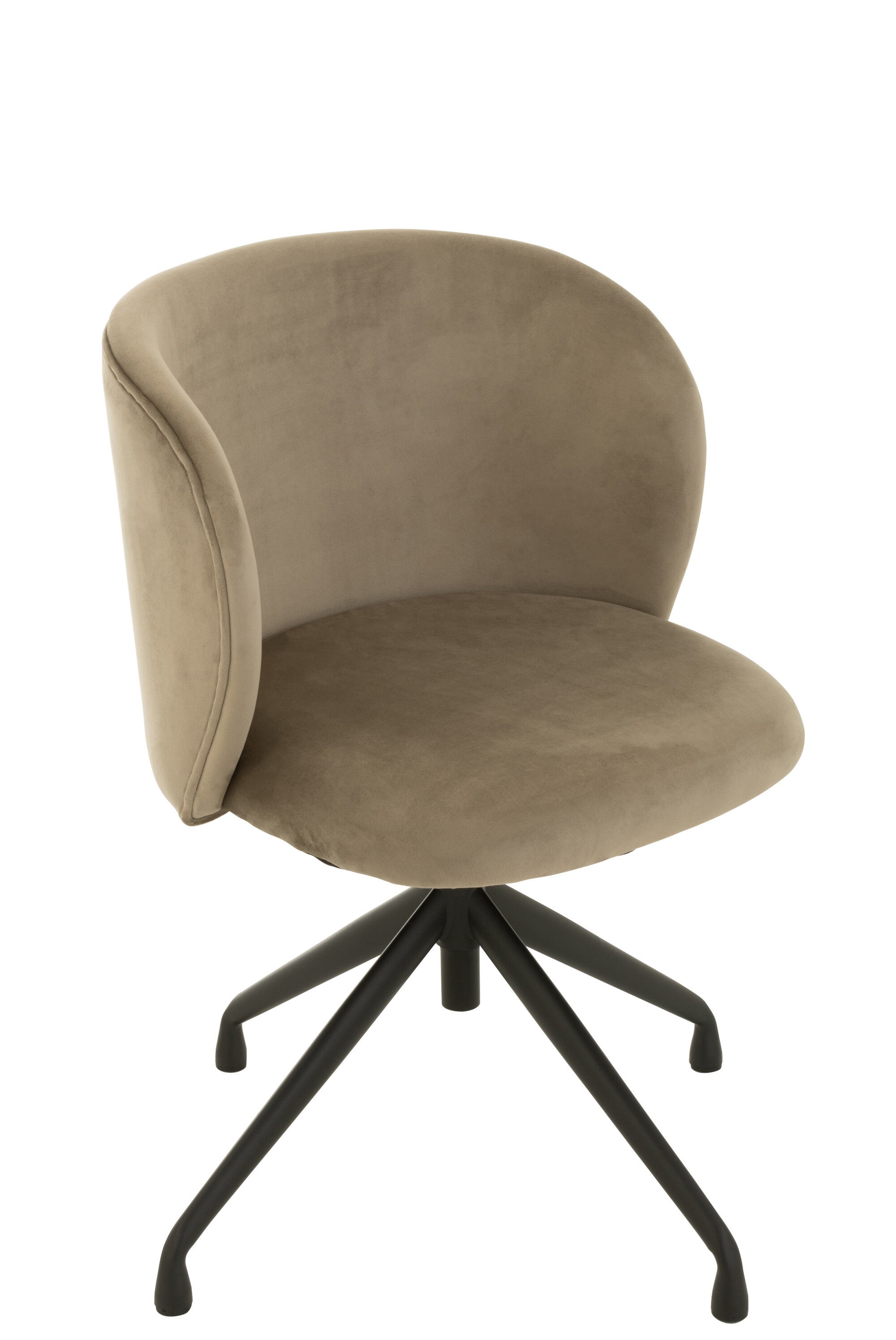 Chaise réglable et rotative en velours gris foncé - J-LINE