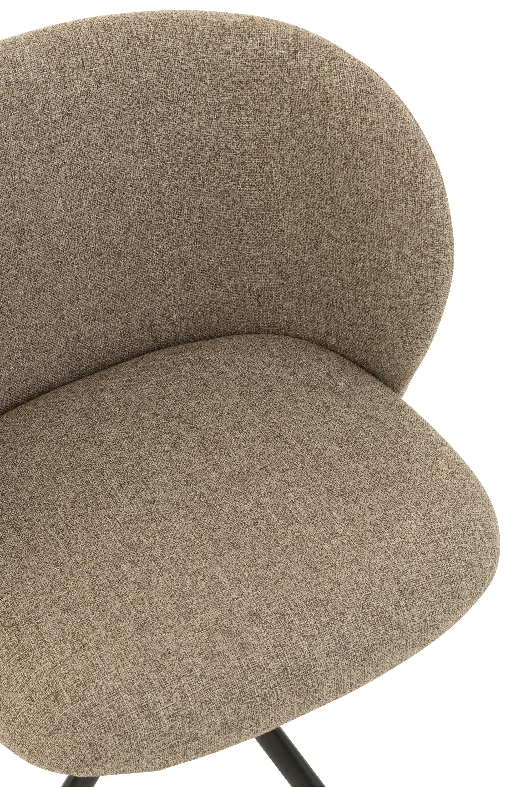 Chaise réglable et rotative en lin marron foncé/beige - J-LINE