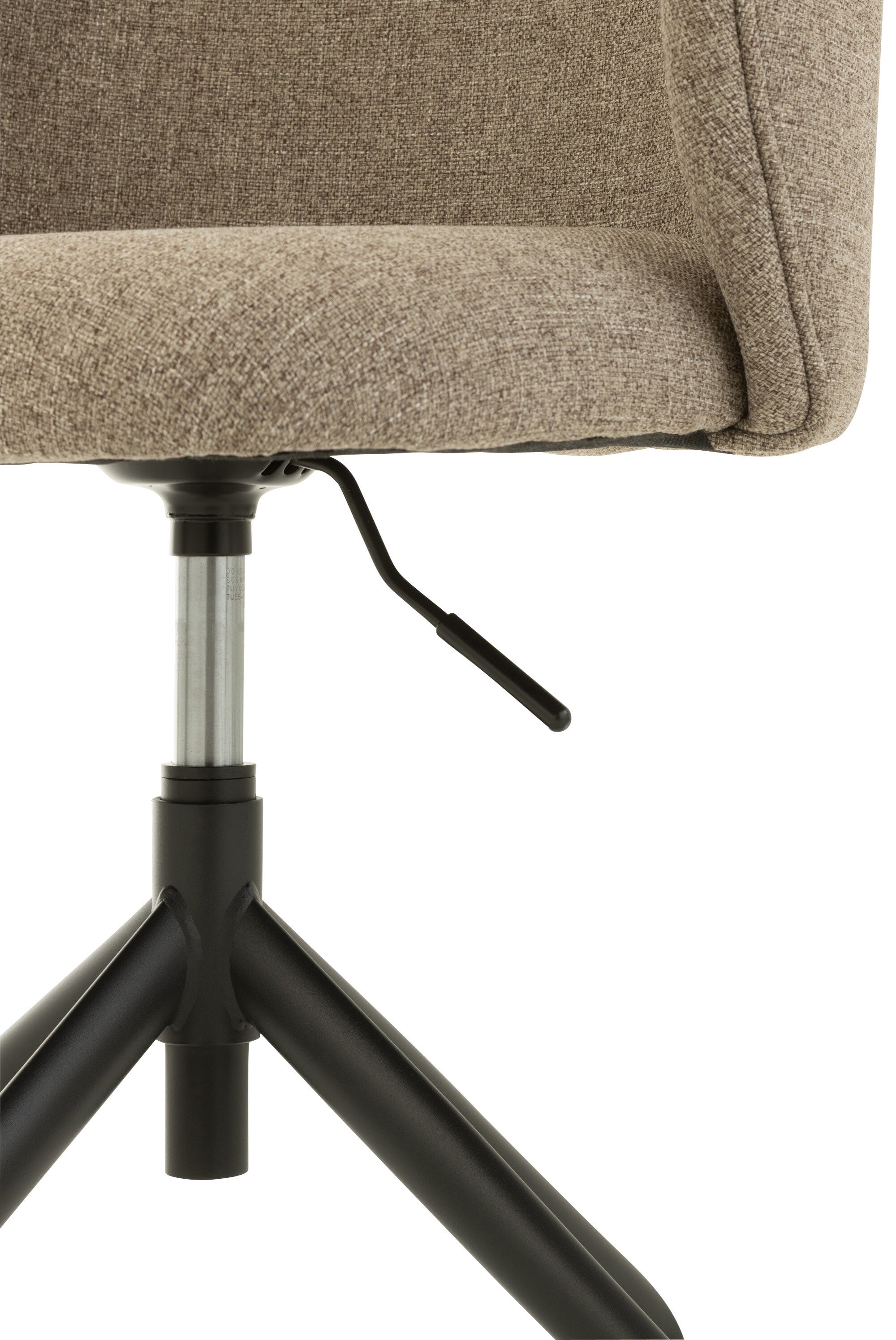 Chaise réglable et rotative en lin marron foncé/beige - J-LINE