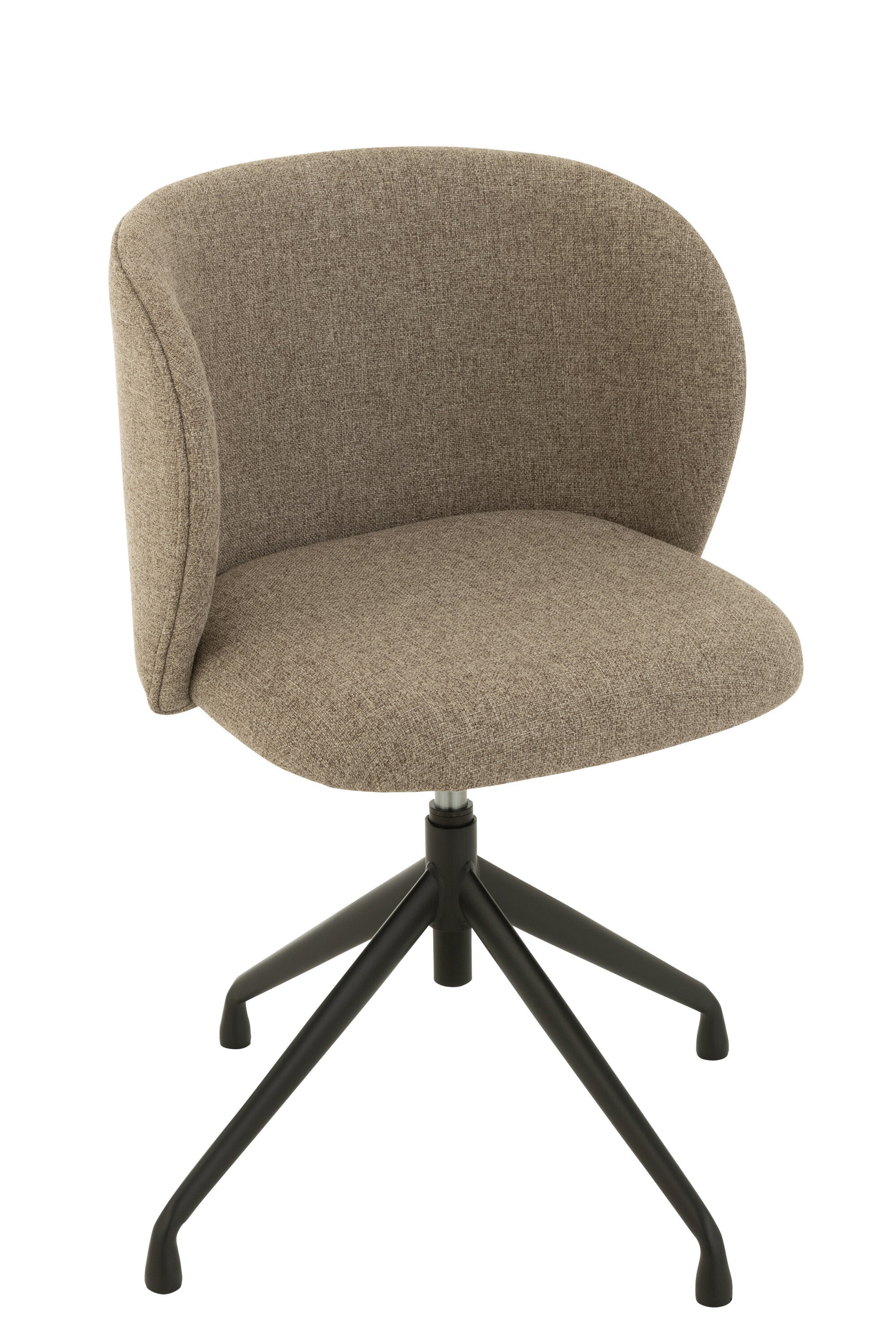 Chaise réglable et rotative en lin marron foncé/beige - J-LINE