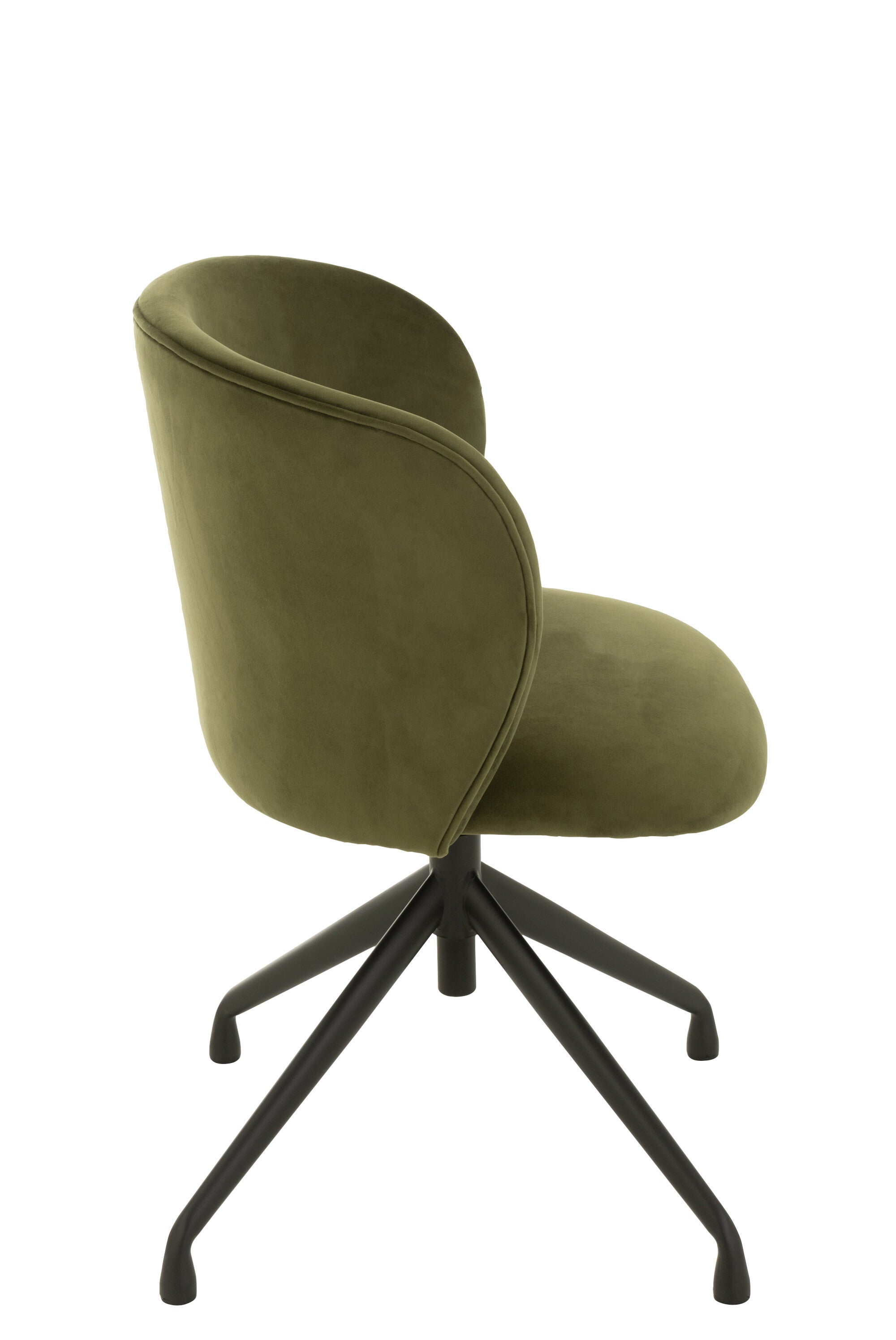 Chaise réglable et rotative en velours vert foncé - J-LINE