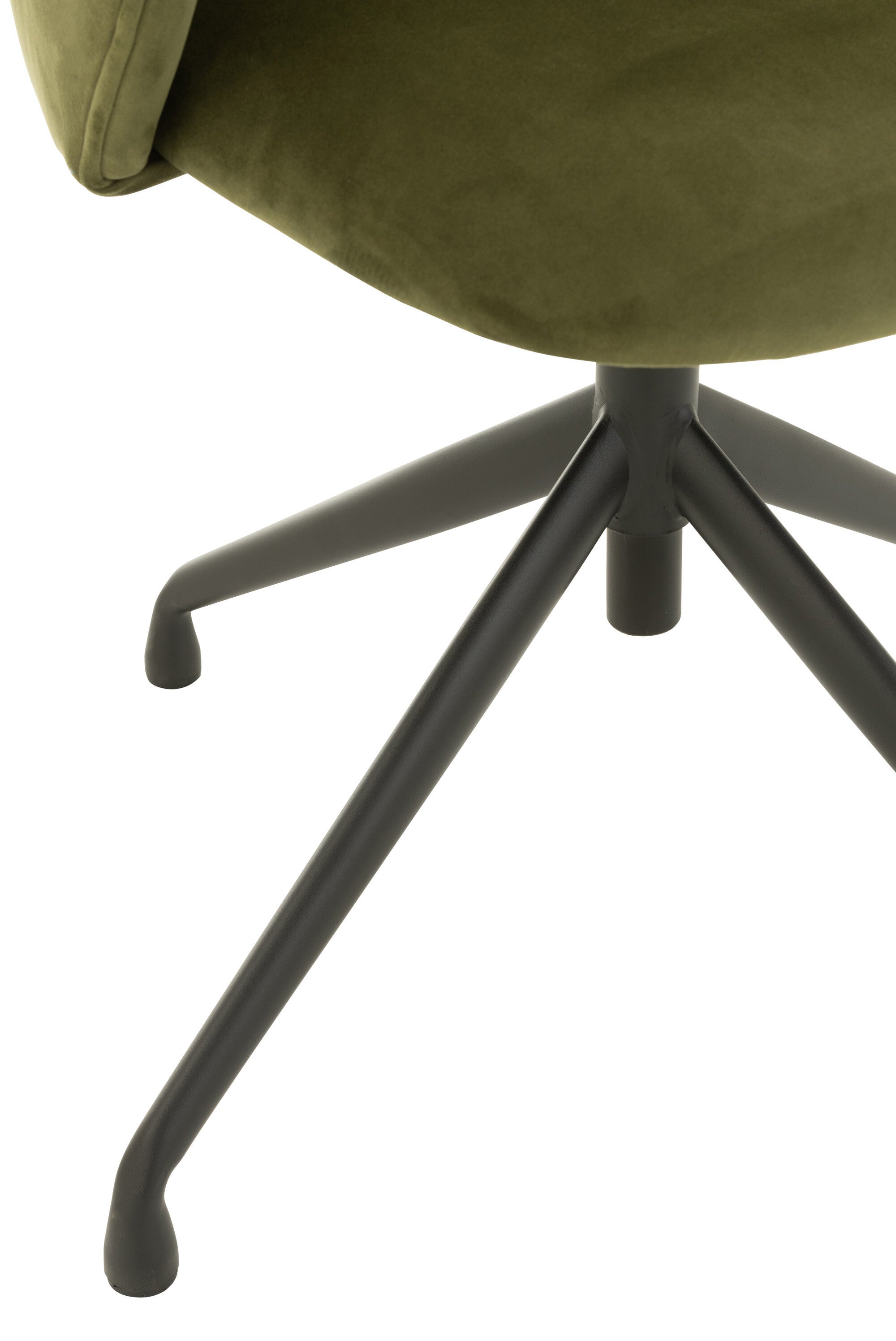 Chaise réglable et rotative en velours vert foncé - J-LINE