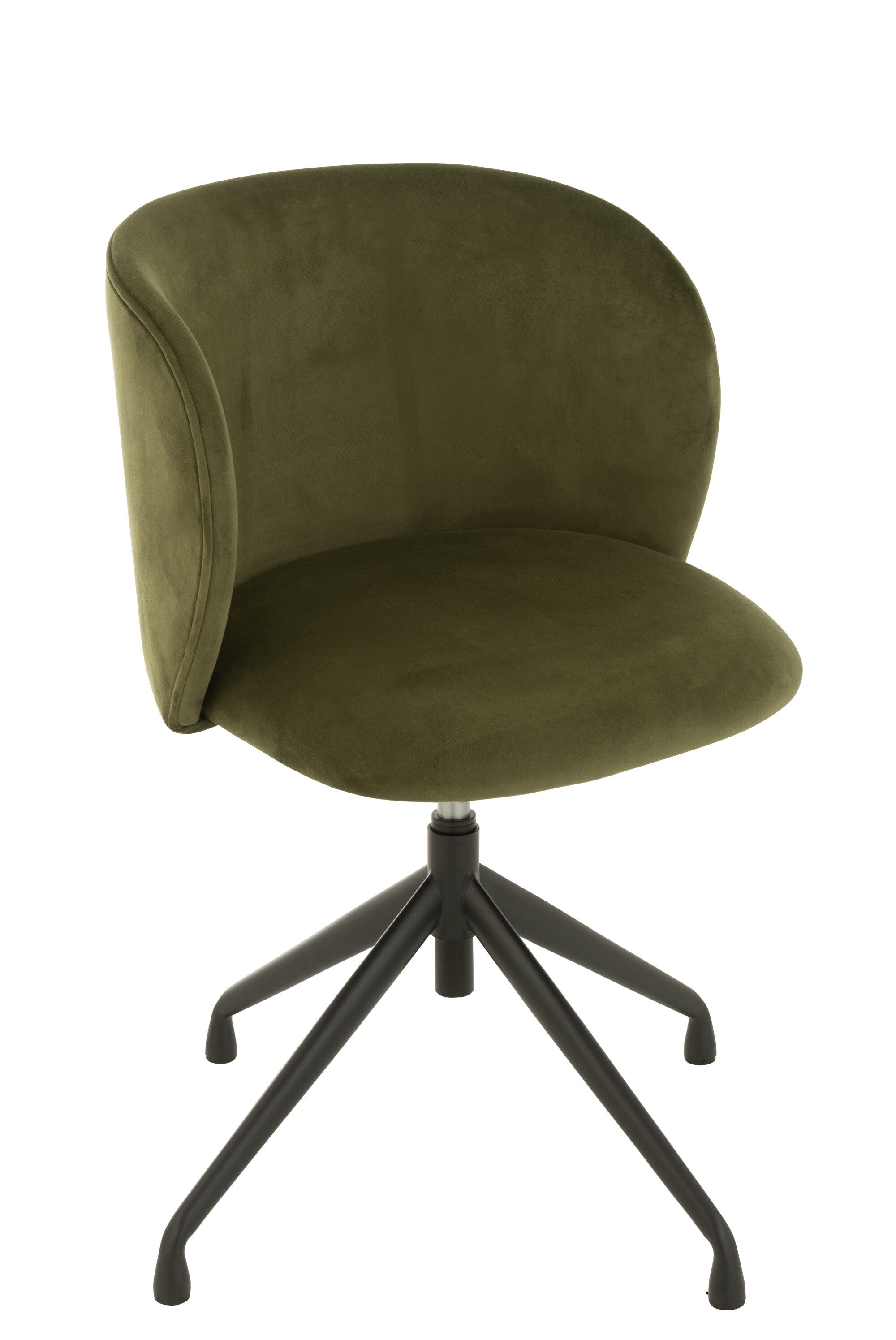 Chaise réglable et rotative en velours vert foncé - J-LINE