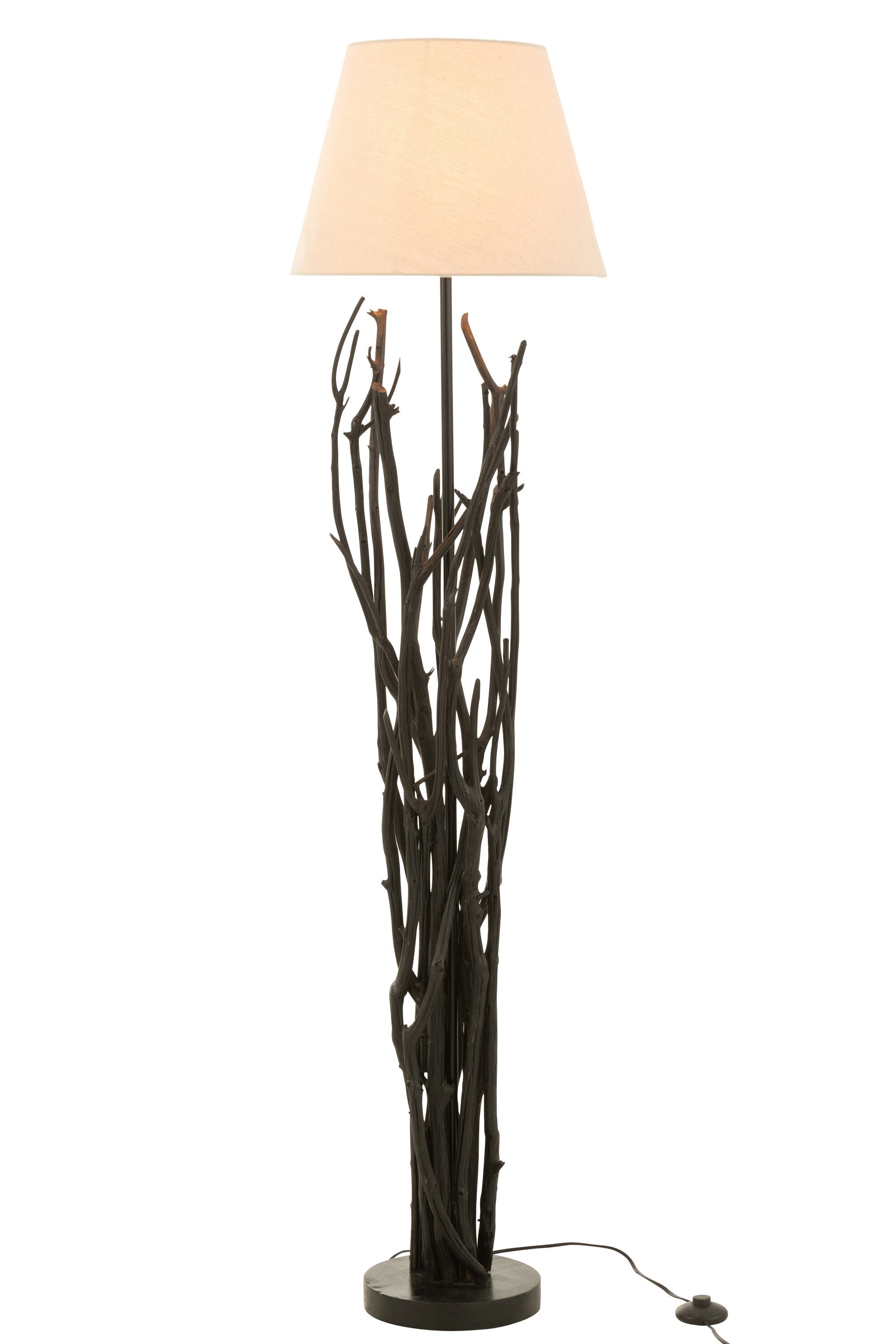 Lampadaire Branches Bois de Châtaignier Noir - J-LINE