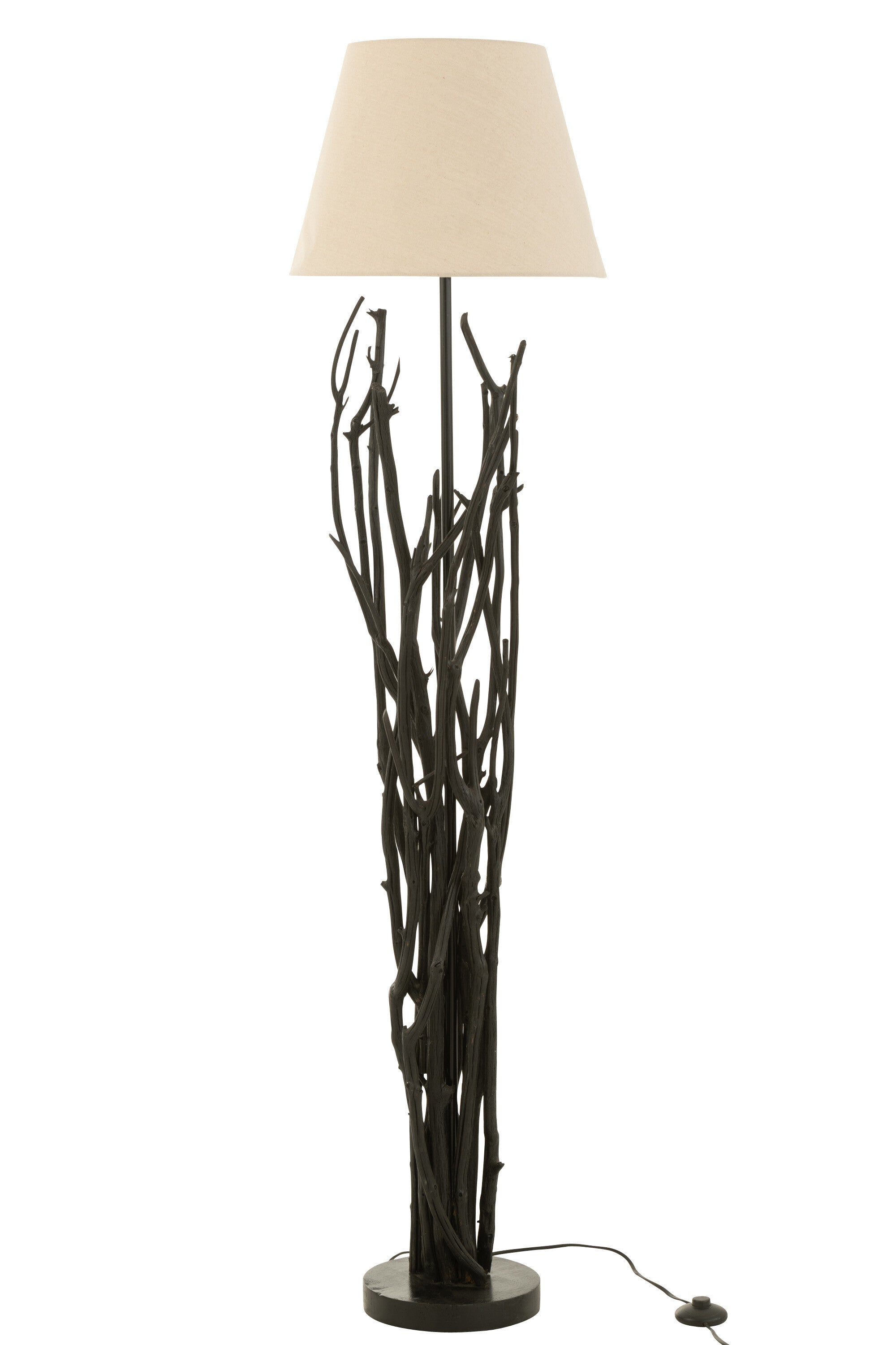 Lampadaire Branches Bois de Châtaignier Noir - J-LINE