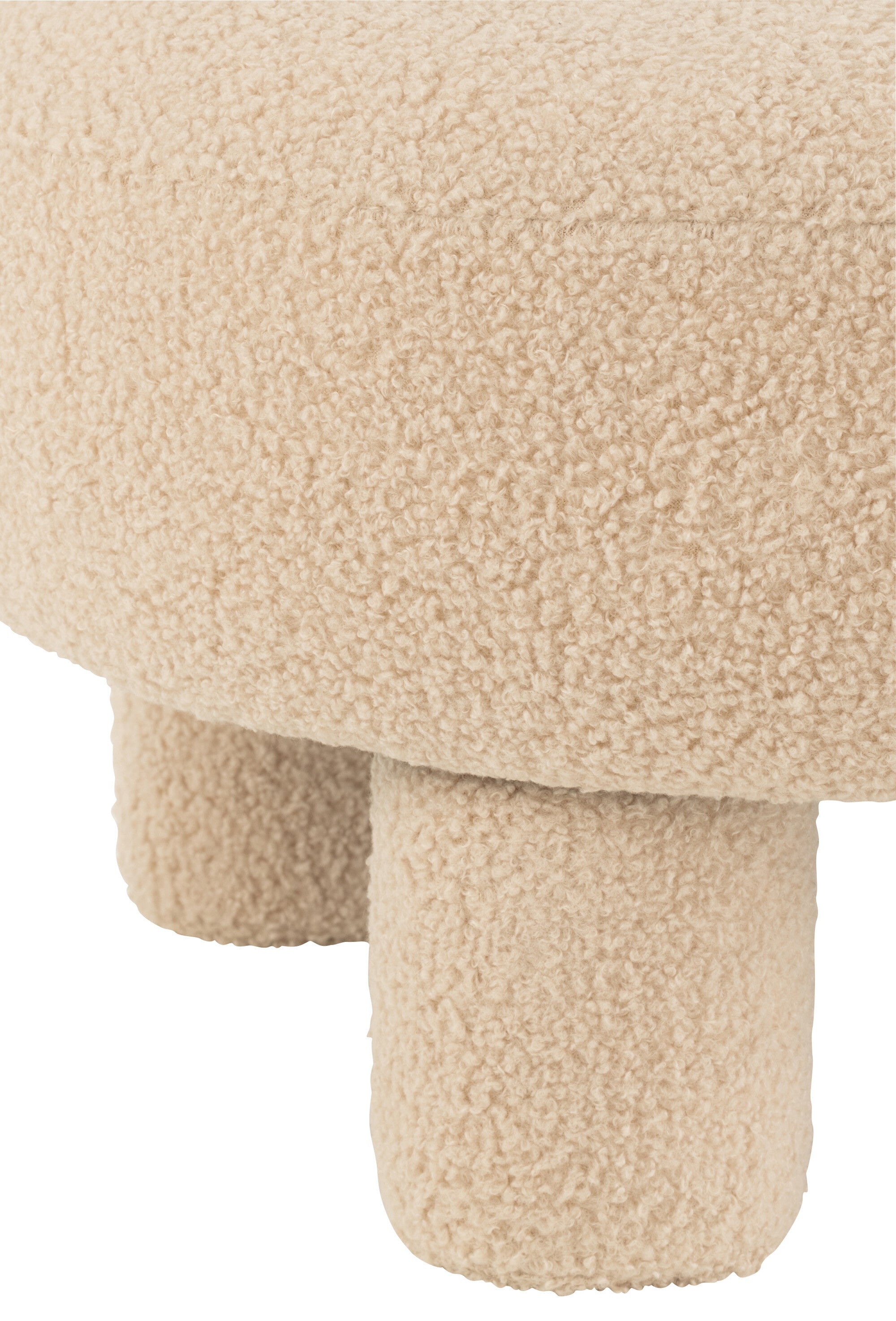 Krukje rond met stoelleuning Bouclé Warm Beige - J-LINE