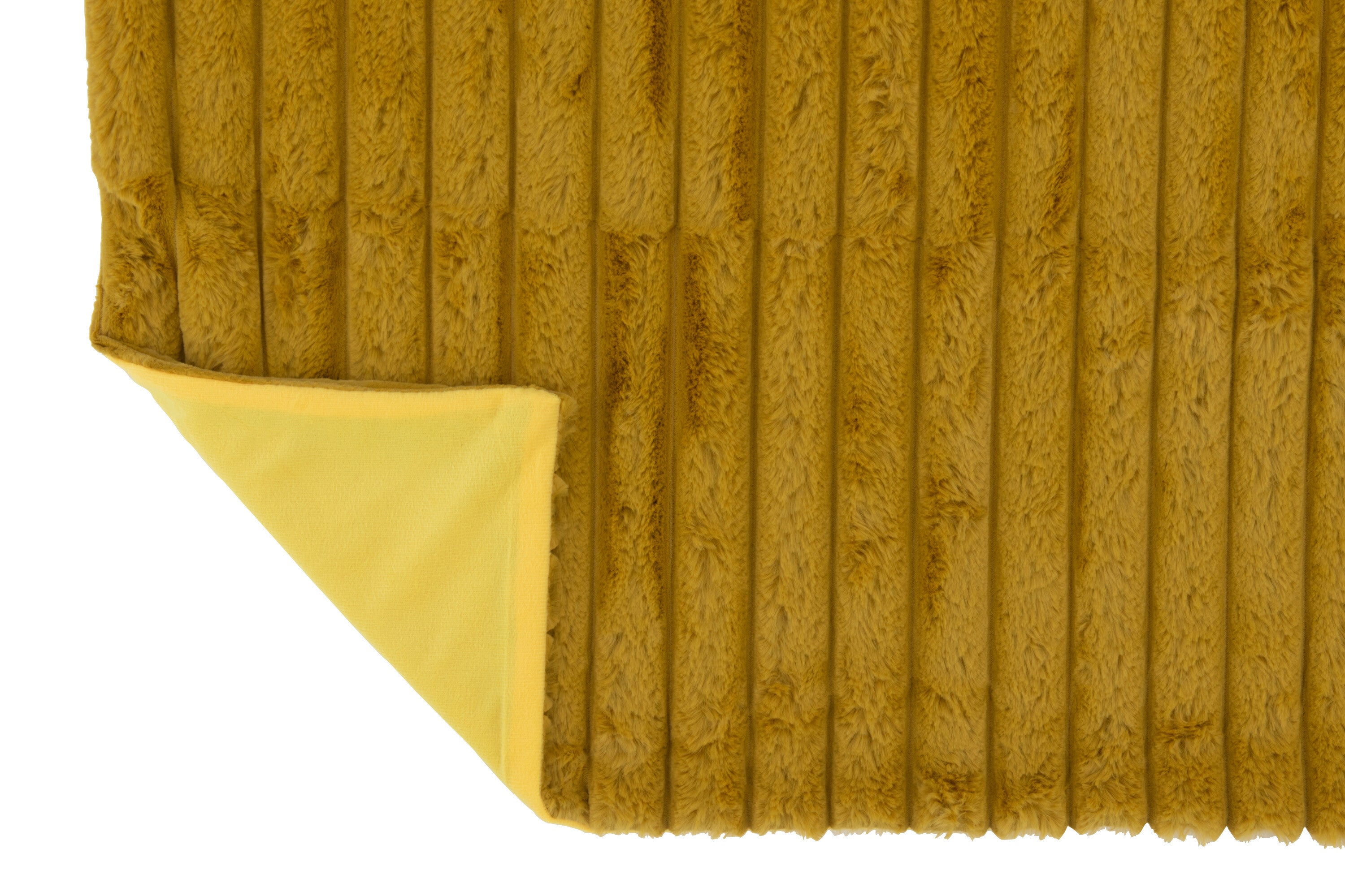 Plaid velours côtelé polyester ocre - J-LINE