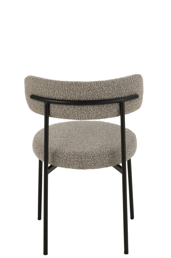 Stoel Boucle Triplex/Polyester Grijs/Zwart - J-LINE