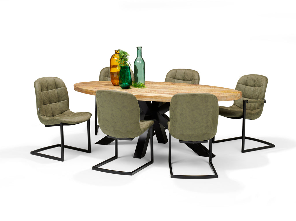 Stoel Savannah zwart - Stof Soft Cognac - RVD