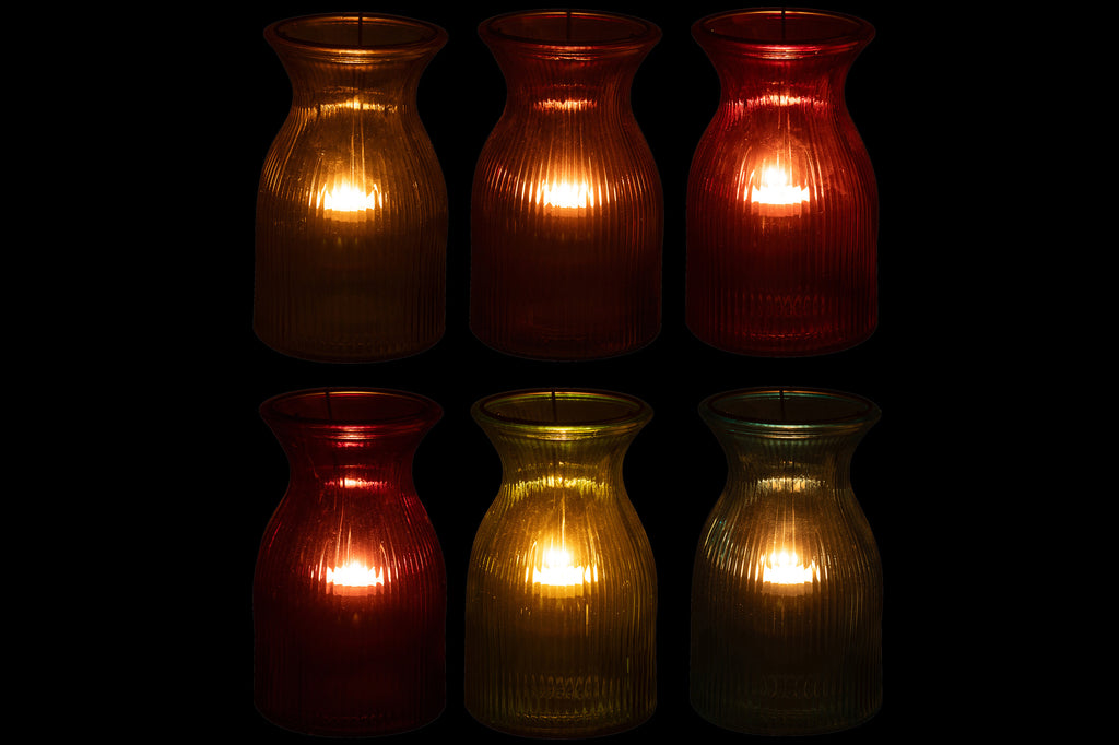 Theelichthouder Popa Glas Mix S/6 - J-LINE