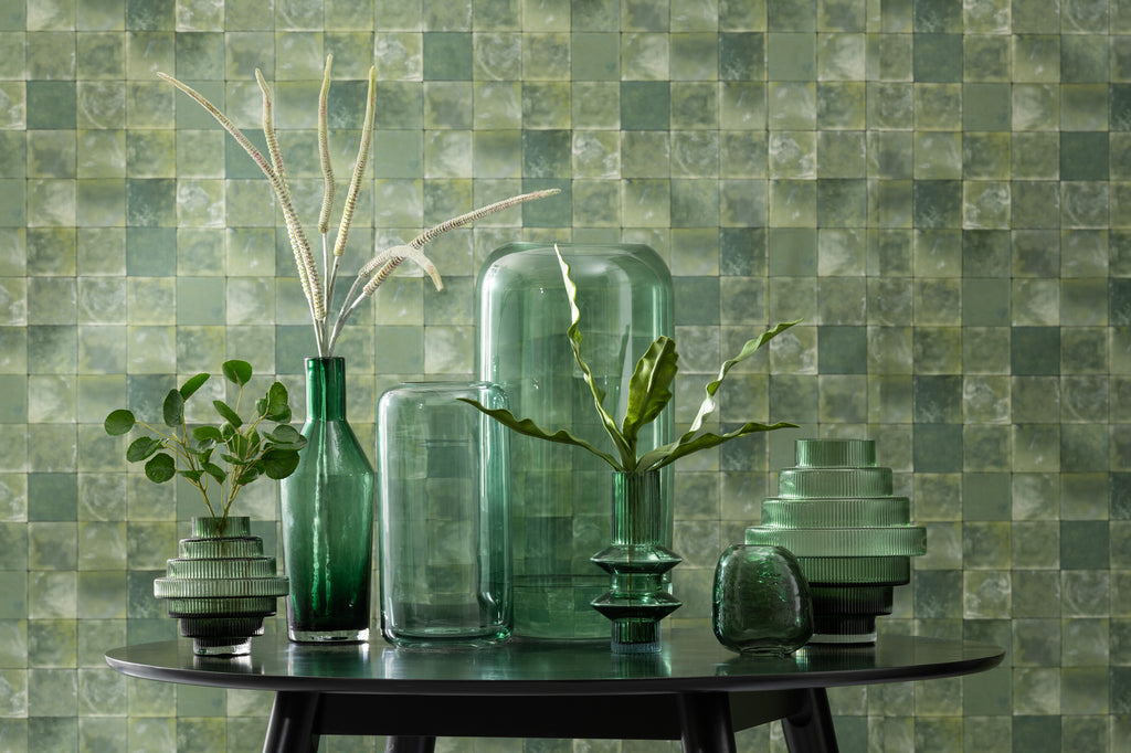 Fles Decoratief Glas Groen L S - J-LINE