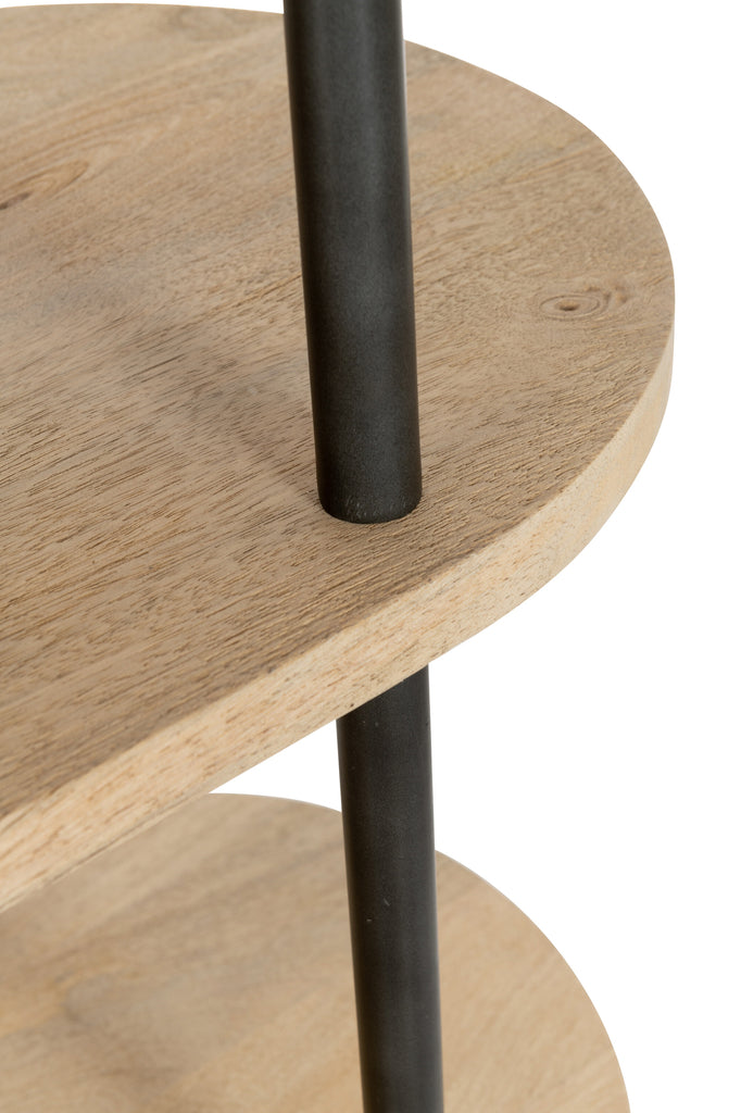Boekenrek Eli 5 planken Mangohout/IJzer - J-LINE