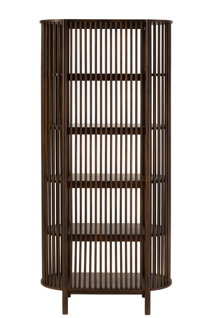 Étagère Conie 5 étagères Bois de manguier Marron foncé - J-LINE