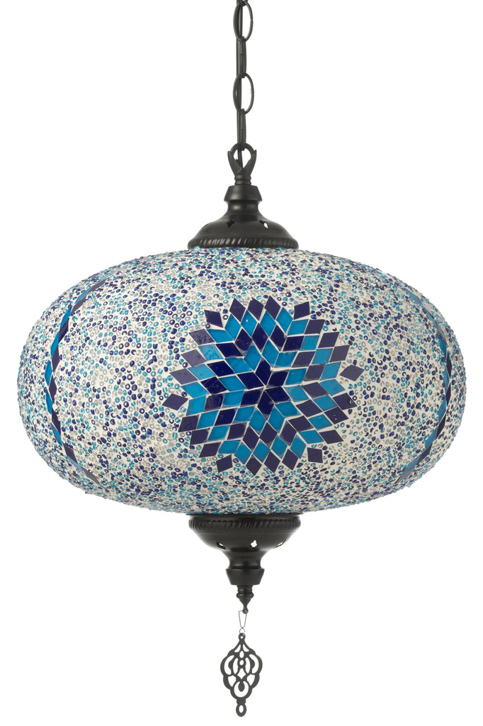 Hanglamp Mozaïek Glas/Metaal Blauw L - J-LINE