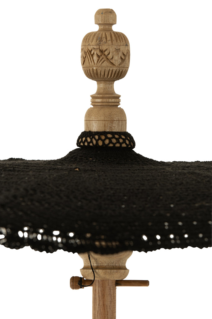 Parasol met kwastjes zwart L - J-LINE