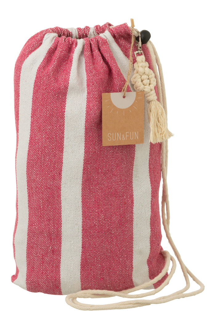 Hangmat Strepen roze/wit - J-LINE