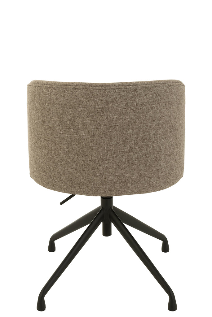 Chaise réglable et rotative en lin marron foncé/beige - J-LINE