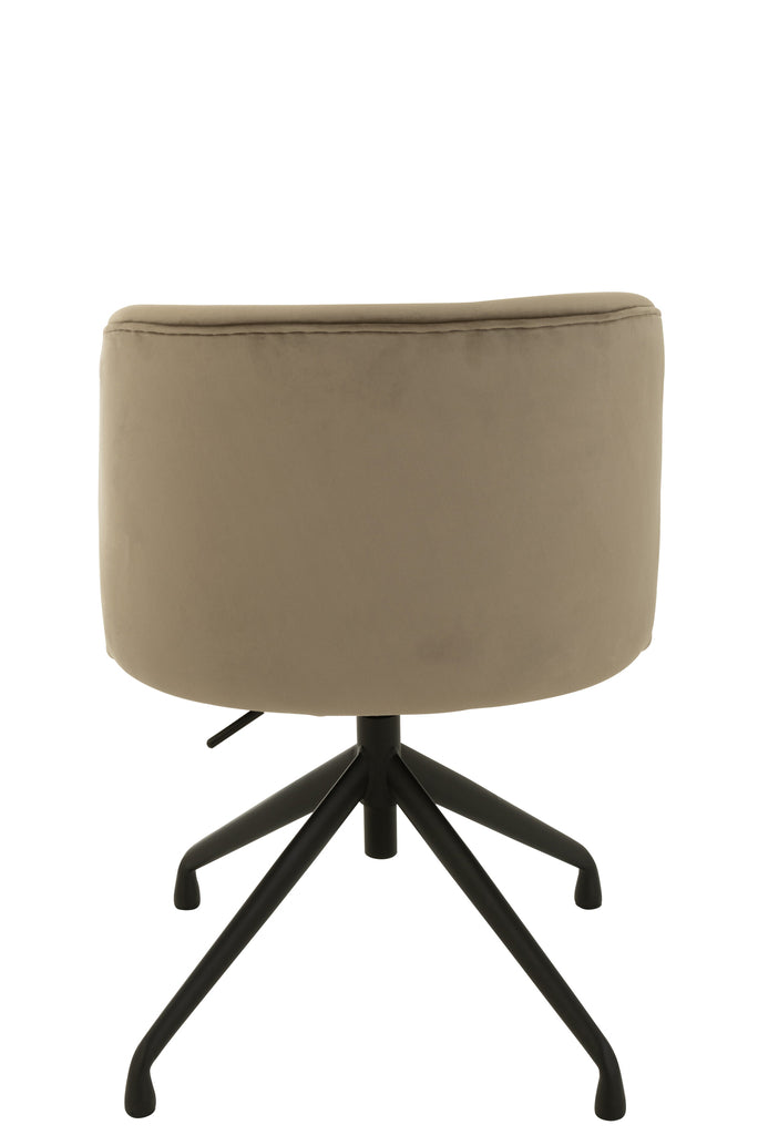 Chaise réglable et rotative en velours gris foncé - J-LINE