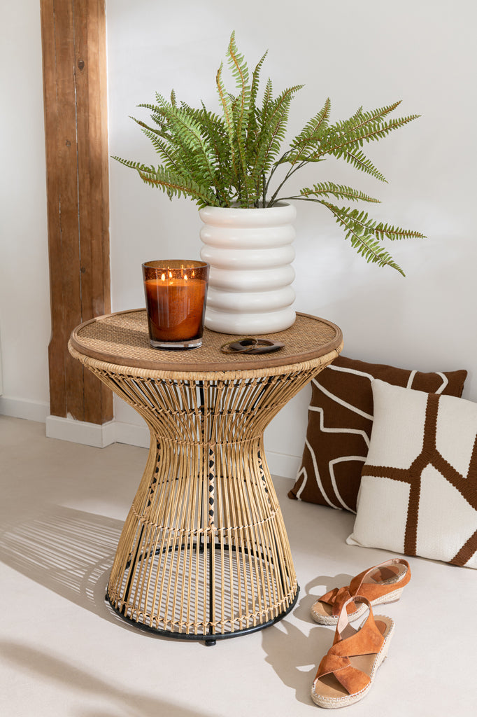 Bijzettafel groeven rotan J-LINE