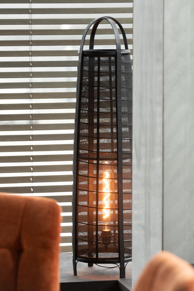 Lampadaire Don en coton et bambou noir - J-LINE