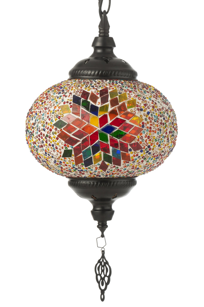 Hanglamp Mozaïek Glas/Metaal Oranje S - J-LINE