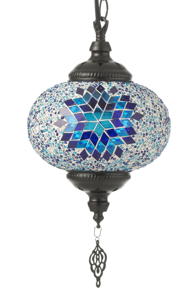 Hanglamp Mozaïek Glas/Metaal Blauw S - J-LINE