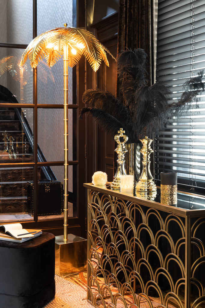 Lampadaire Feuilles de Coco Acier - J-LINE