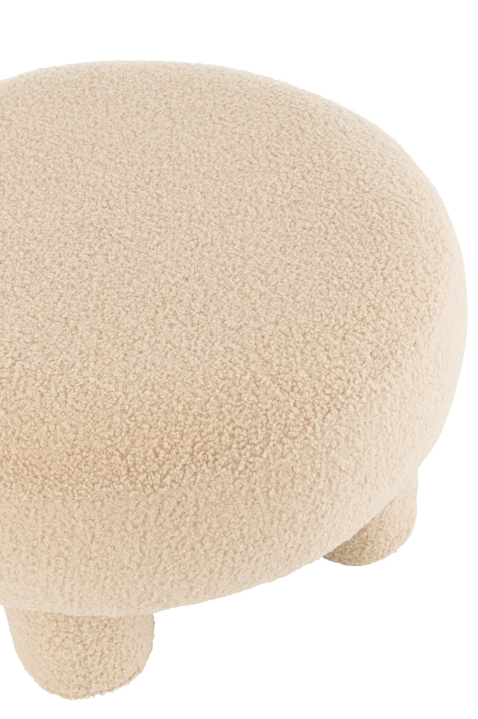 Kruk Teddy bouclé beige - J-LINE