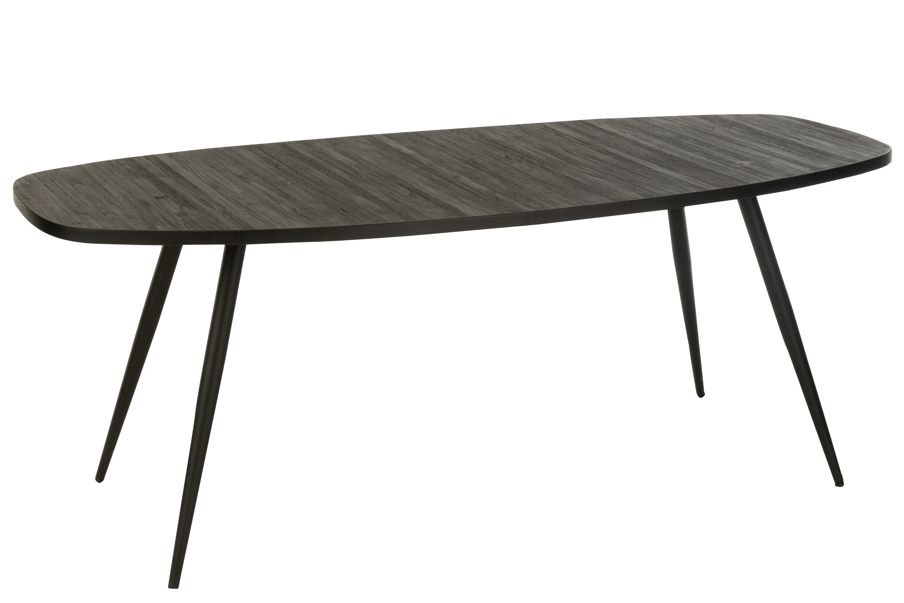 Eettafel Ovaal Teak Zwart- J-LINE