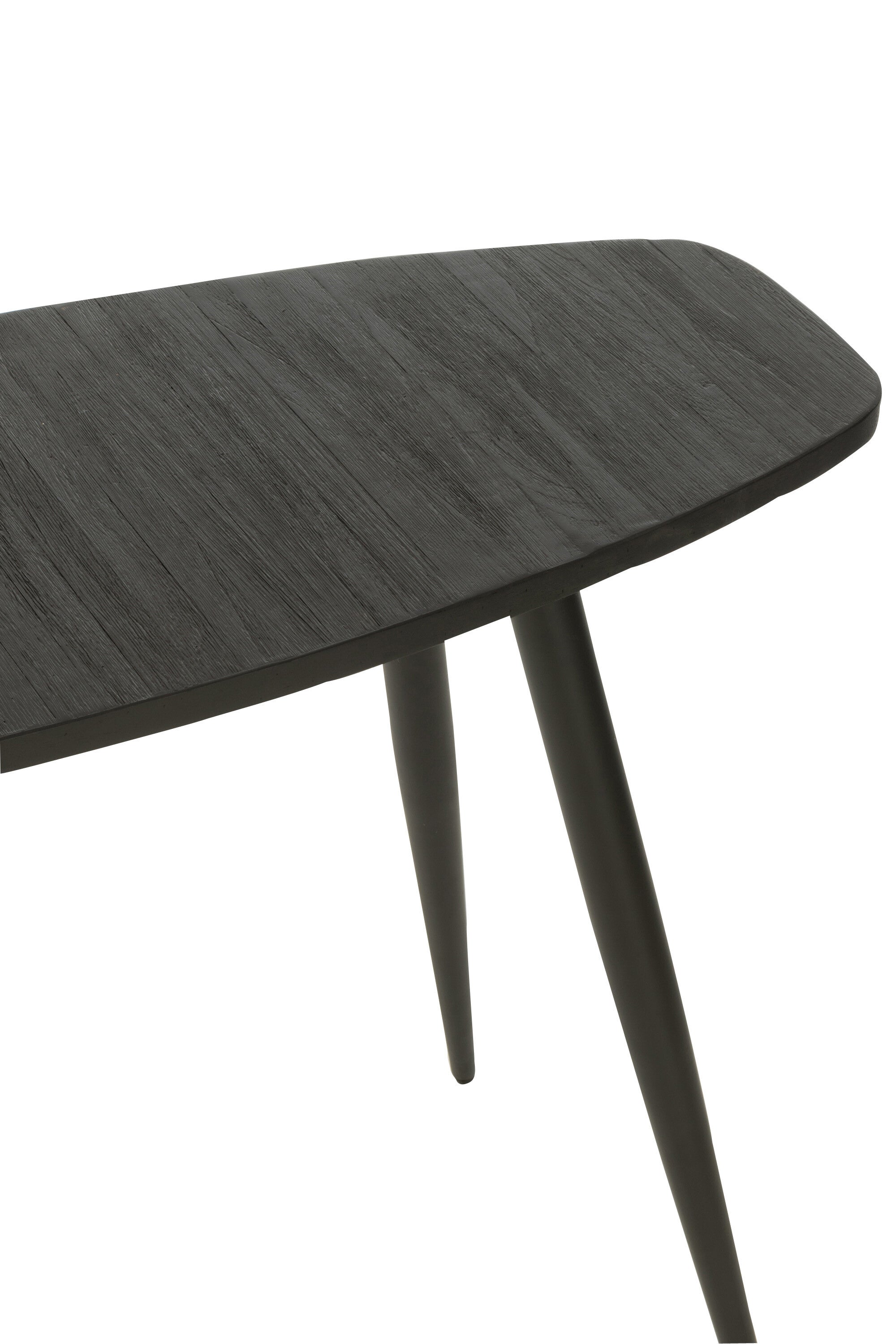 Wandtafel Ovaal Recycle Teak Zwart - J-LINE