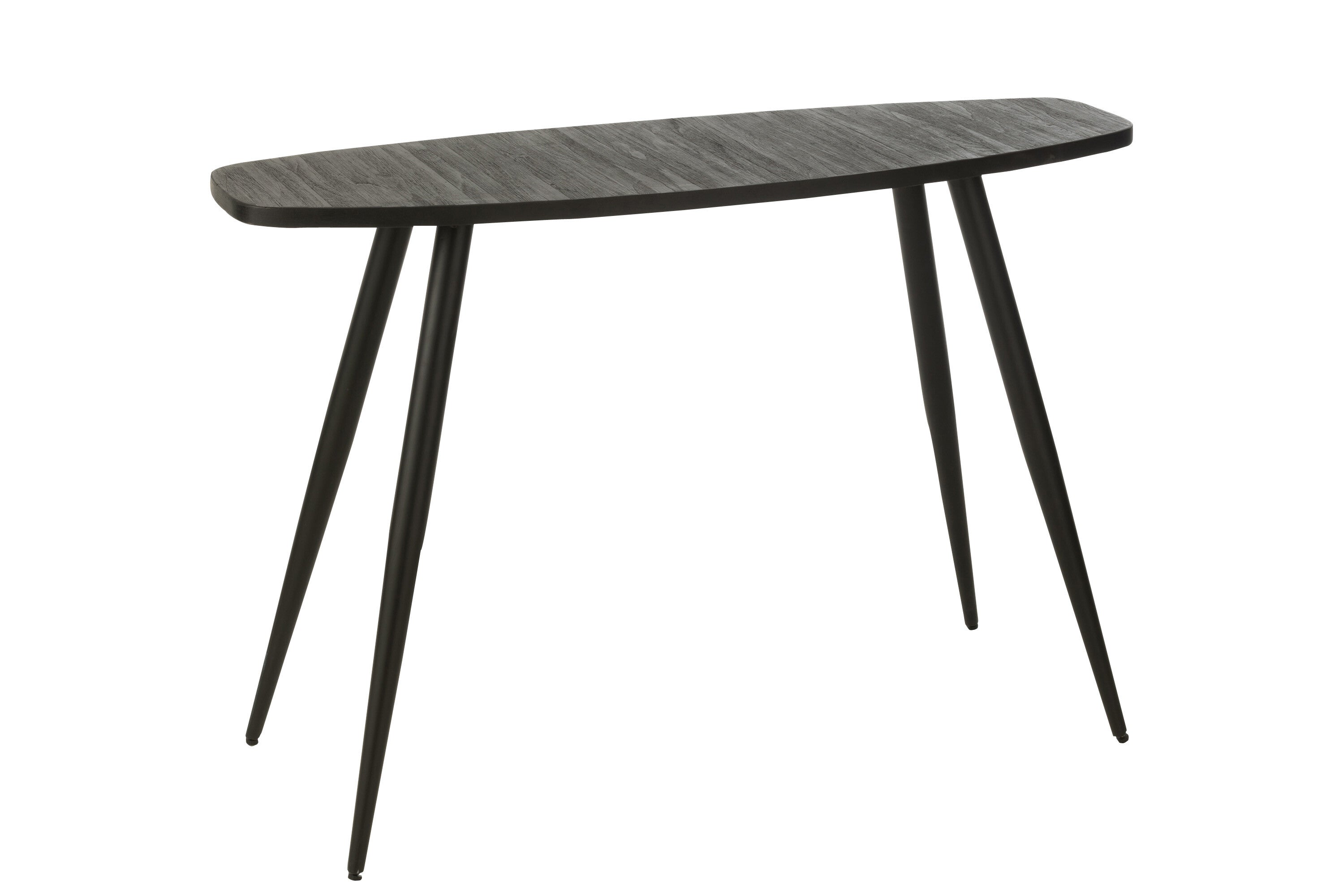 Wandtafel Ovaal Recycle Teak Zwart - J-LINE